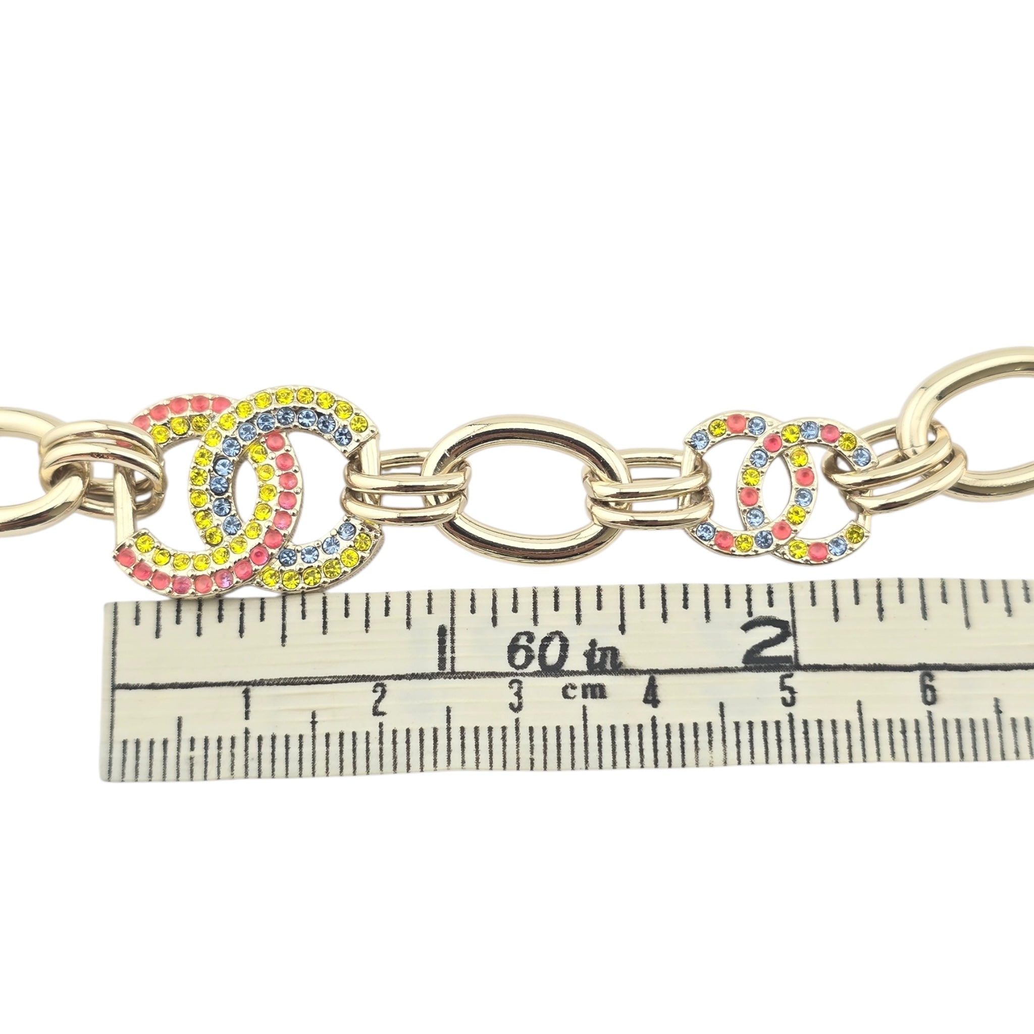 Chanel CC Multicoloured Crystal Pendant Choker Necklace 2023 CHANEL