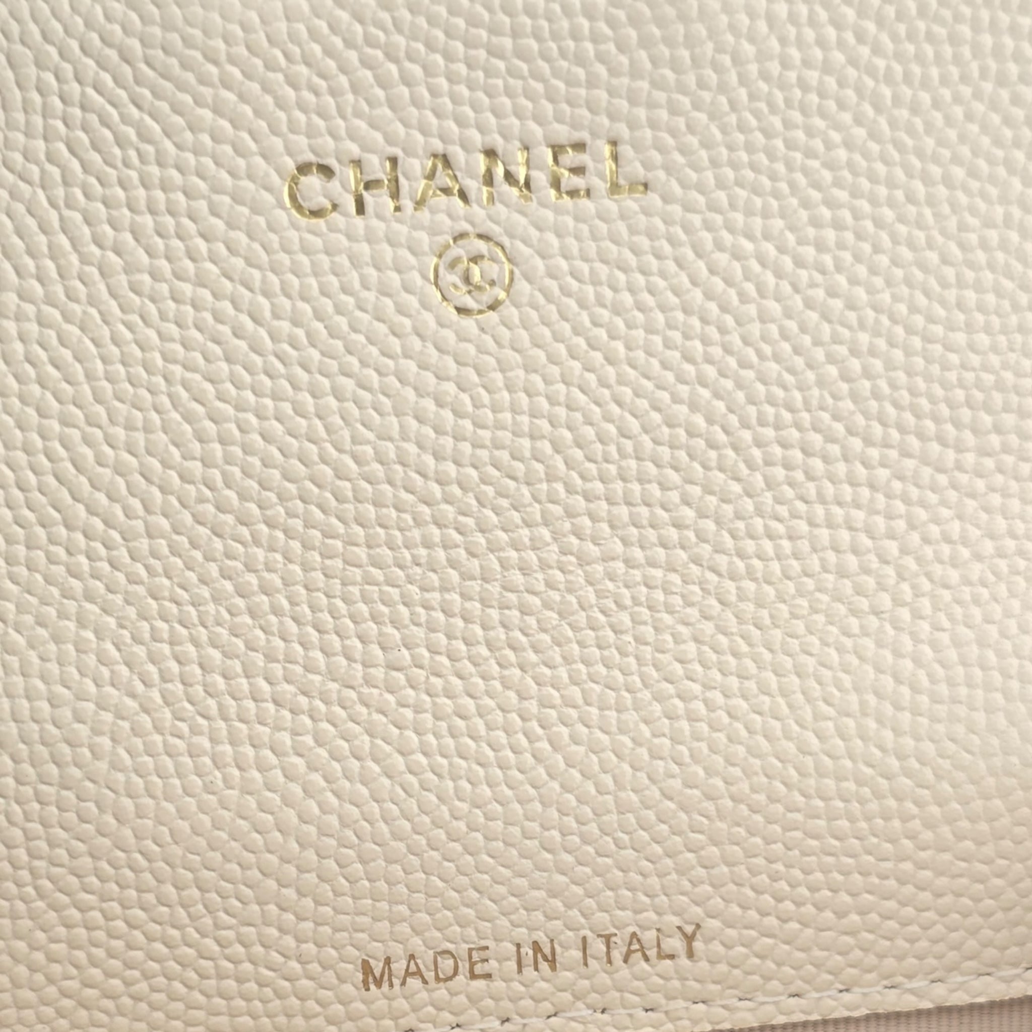 Chanel CC Caviar Beige Classic Flap Cardholder CHANEL