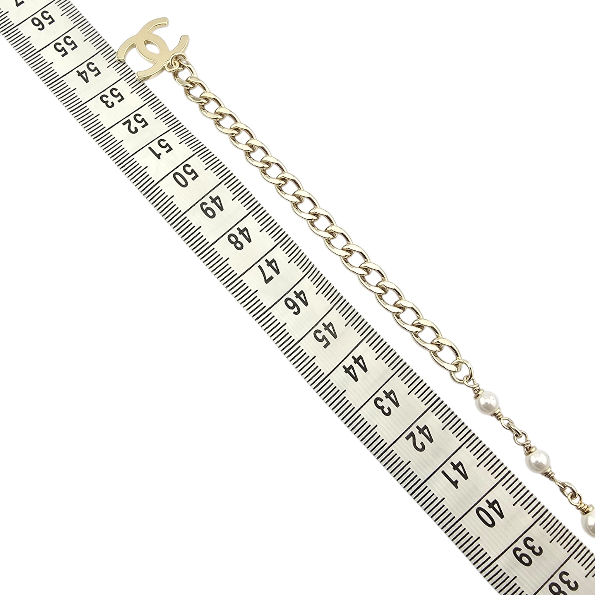 Chanel CC Gold Faux Pearl Pendant Necklace 2025