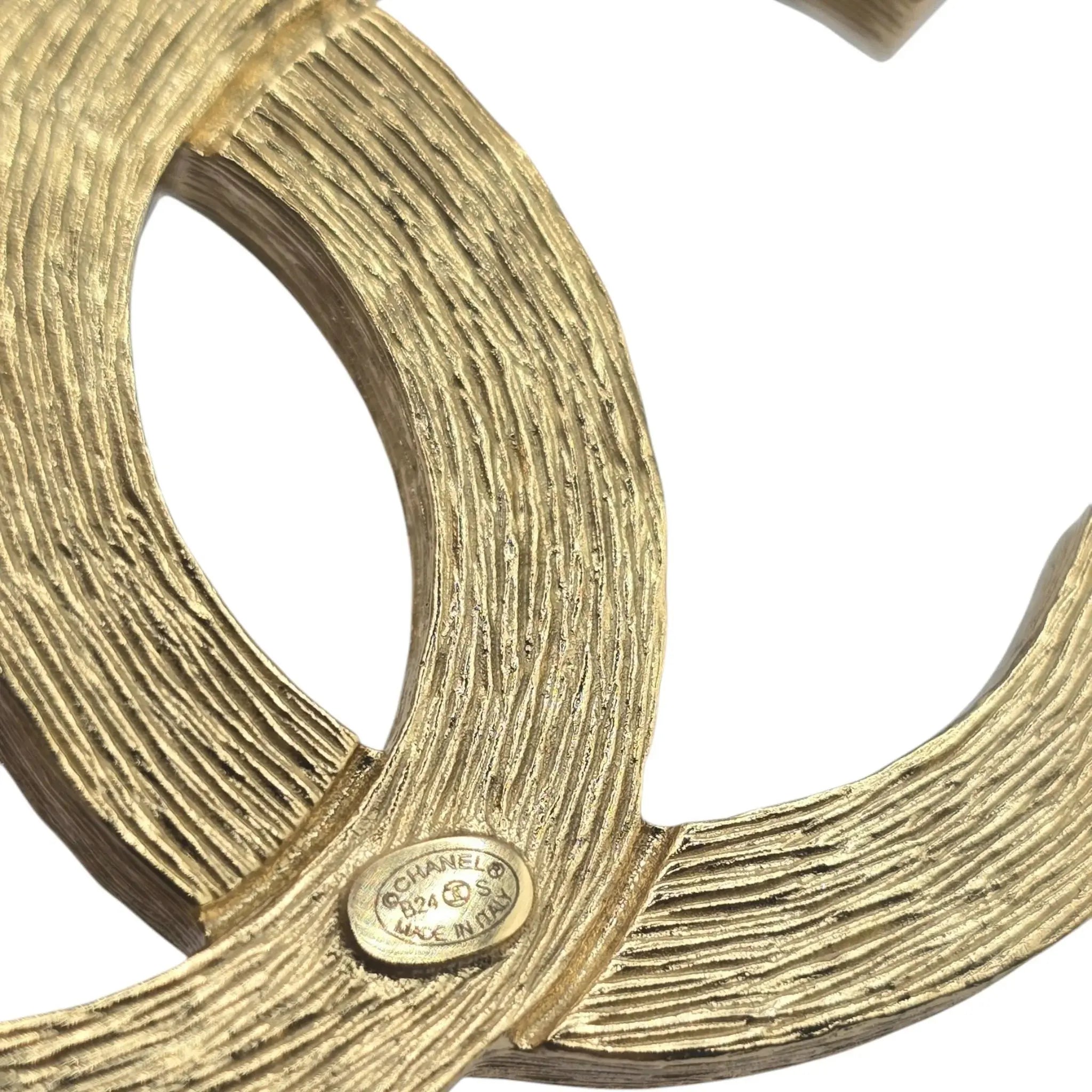 Chanel CC Logo Gold Rhinestone Brooch 2024 CHANEL