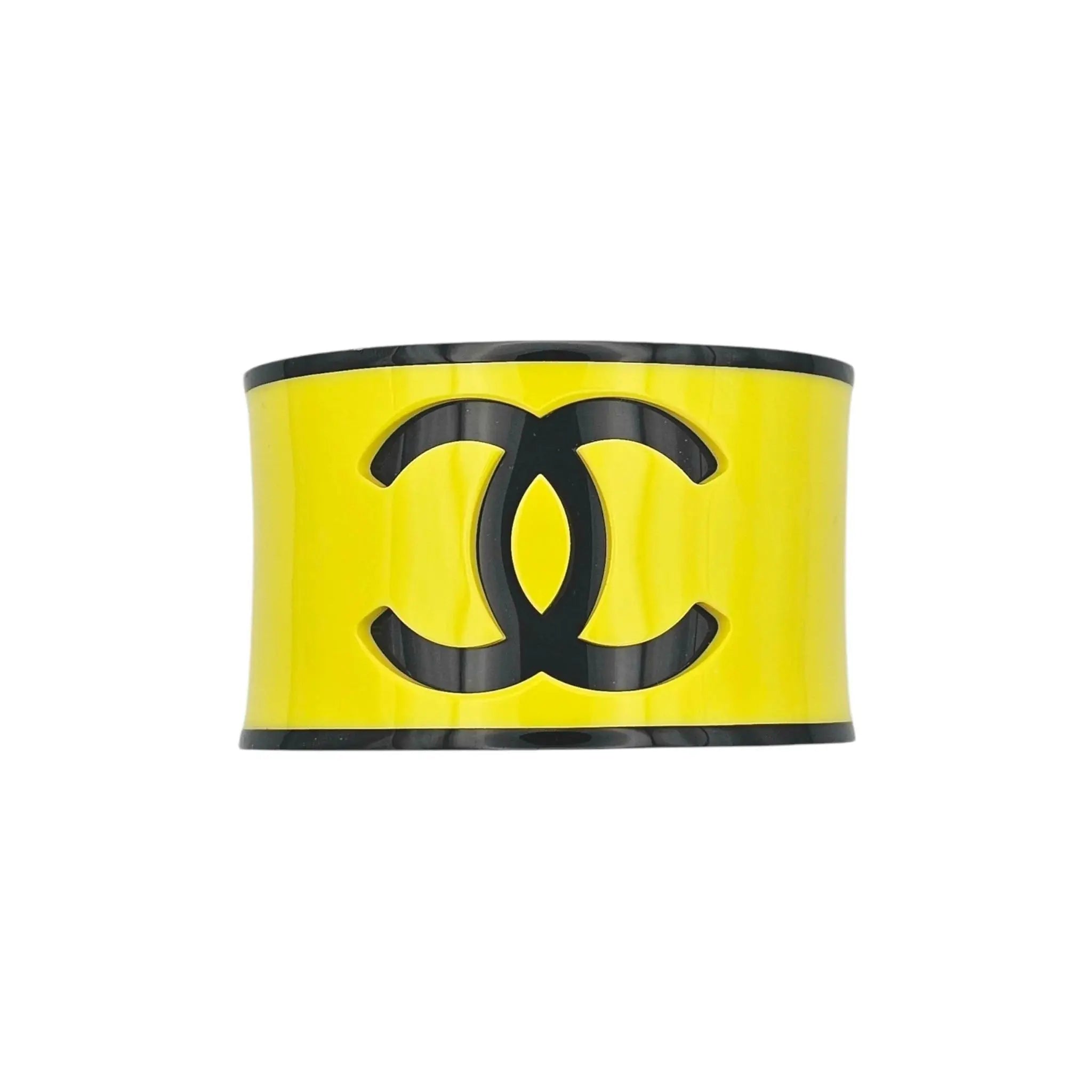 Chanel CC Resin Yellow Bangle B23 CHANEL