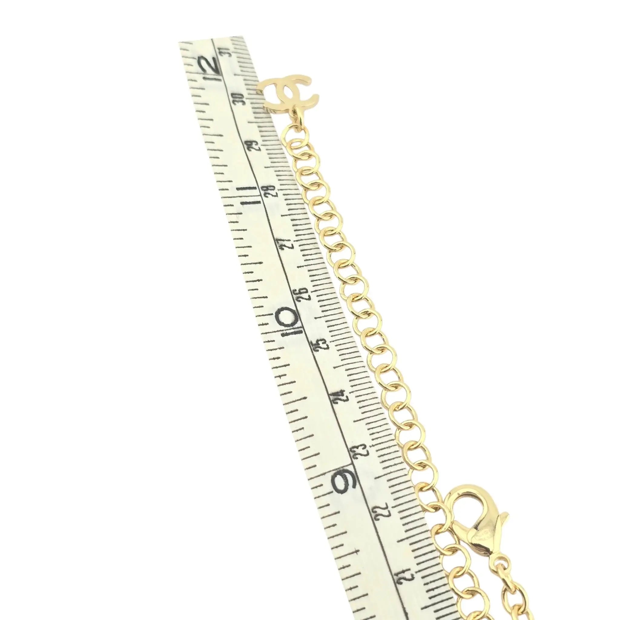 Chanel CC Gold Crystal Enamel Necklace 2024 CHANEL