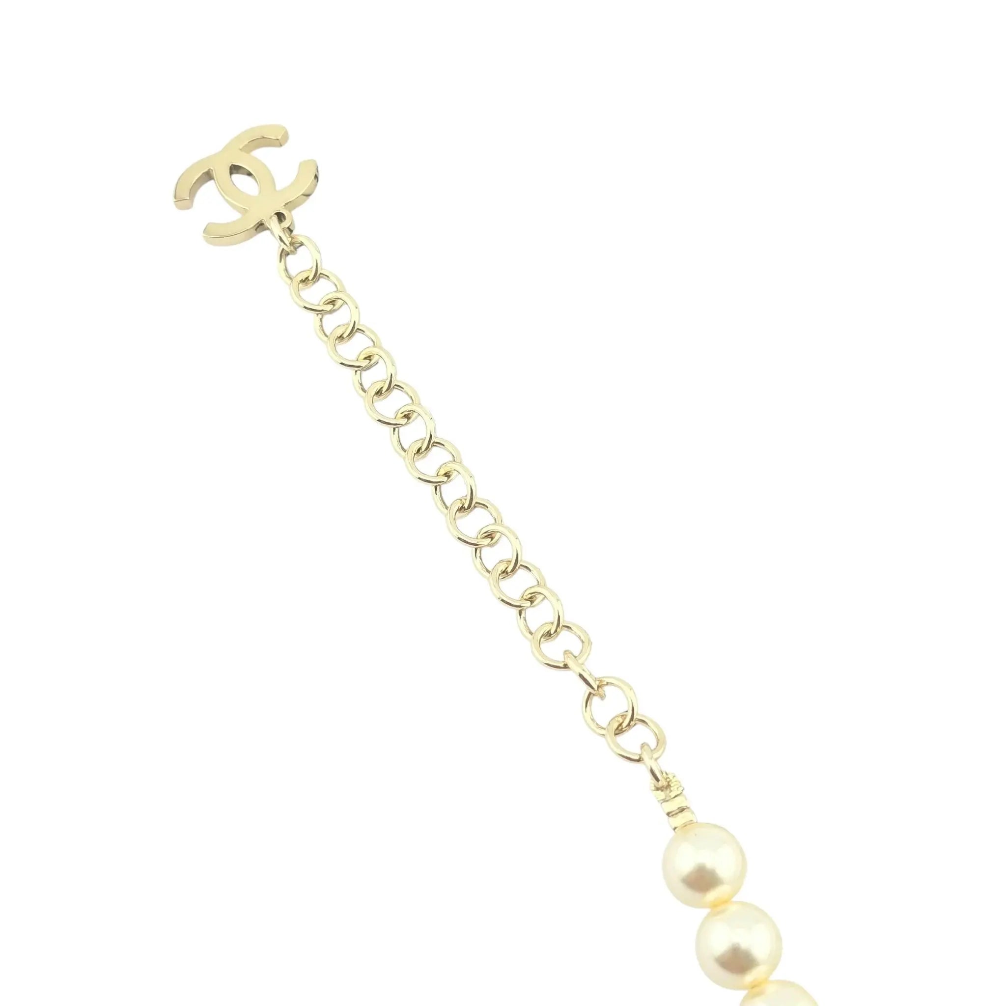 Chanel CC Faux Pearl Crystal Necklace 2024 CHANEL