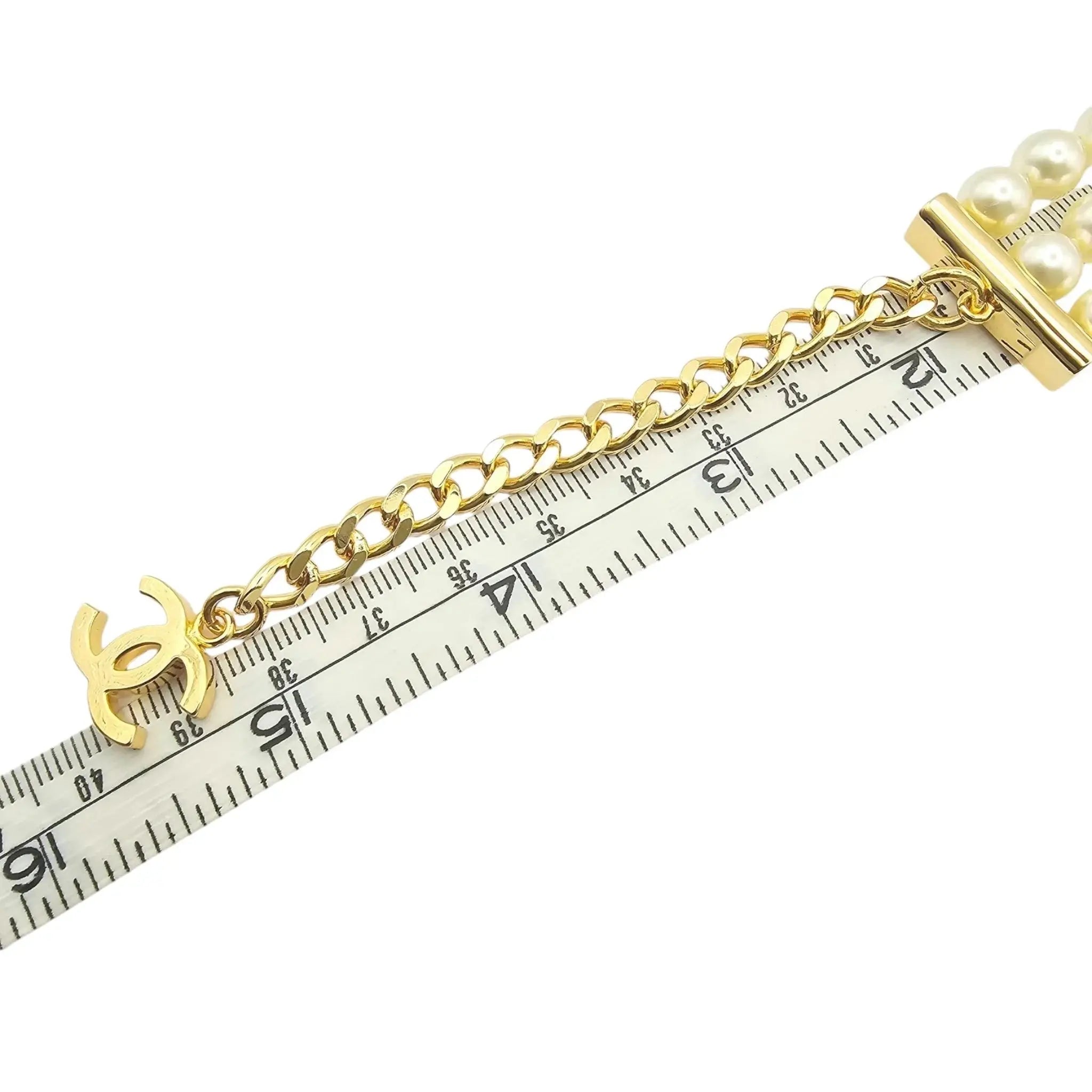 Chanel CC Faux Pearl Gold Choker Necklace 2024 CHANEL