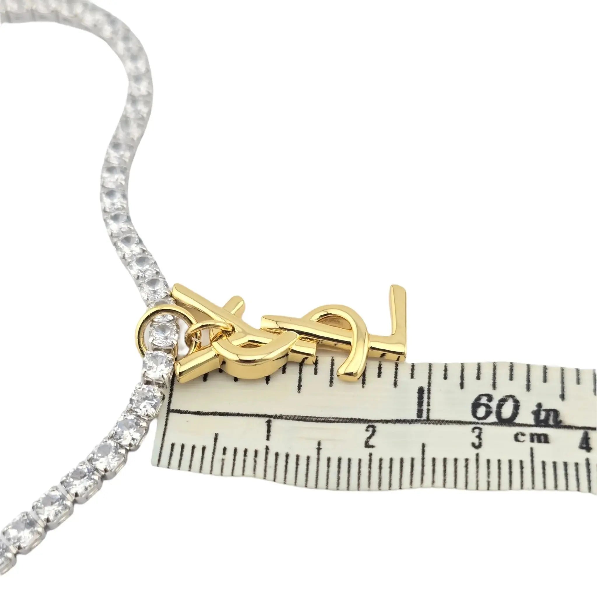 Saint Laurent YSL Crystal Necklace SAINT LAURENT