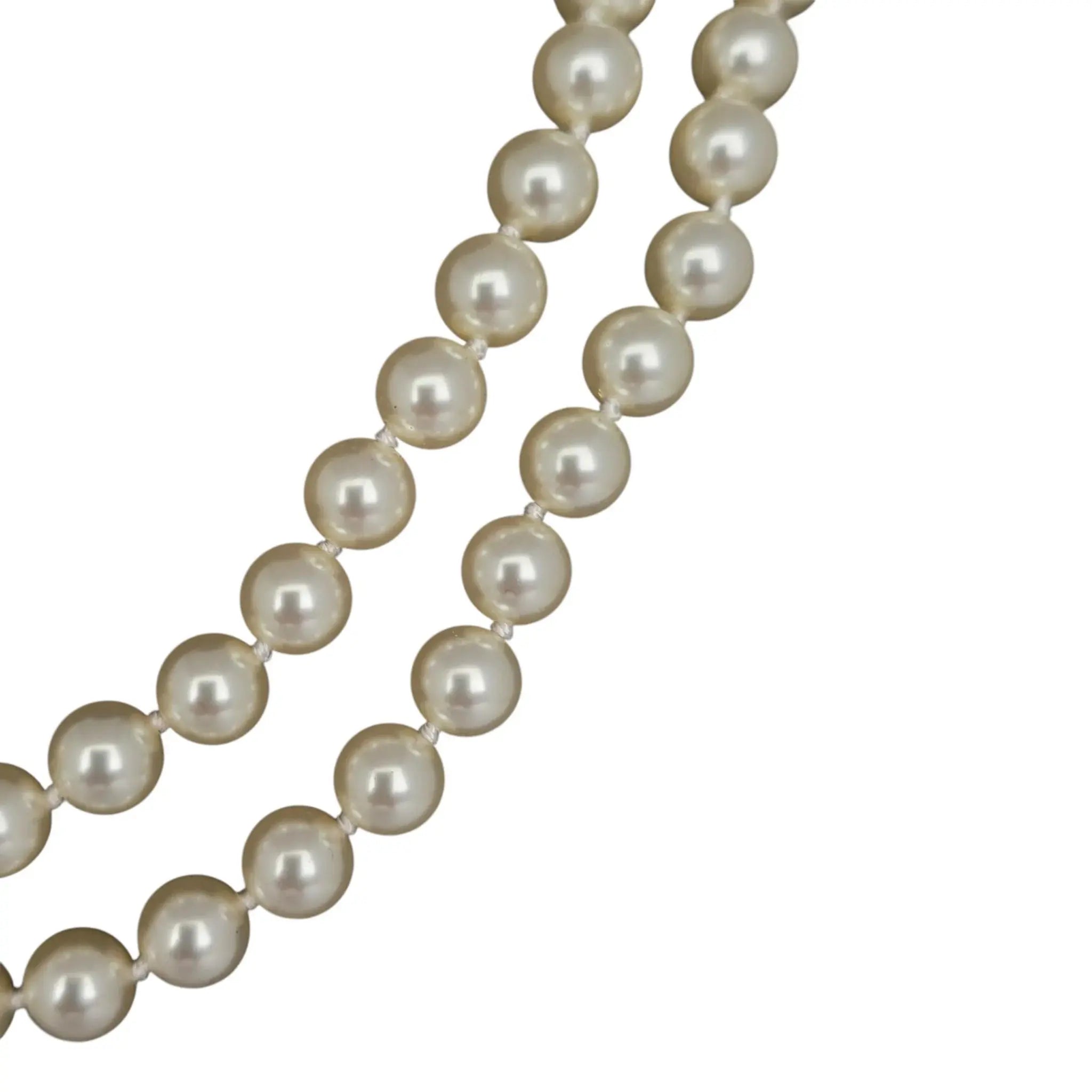 Chanel Black CC Pendant Long Faux Pearl Necklace B24 CHANEL