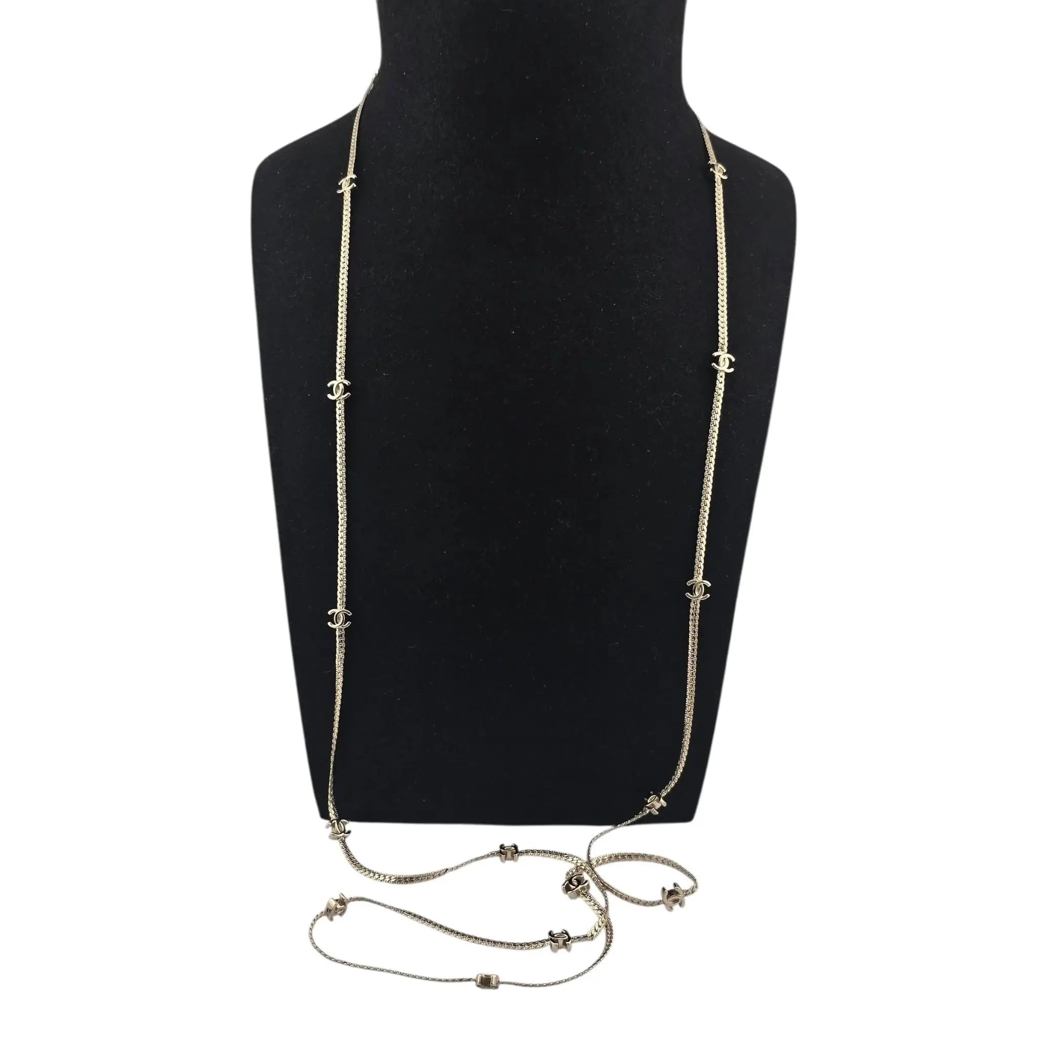 Chanel CC Gold Metal Long Necklace 2024 CHANEL
