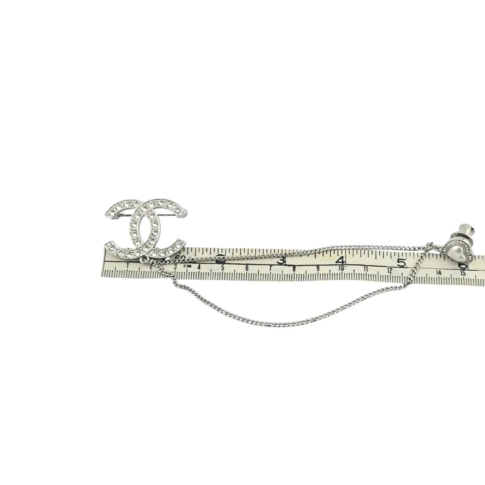 Chanel CC Multi Strand Chain Heart Brooch 2023 CHANEL