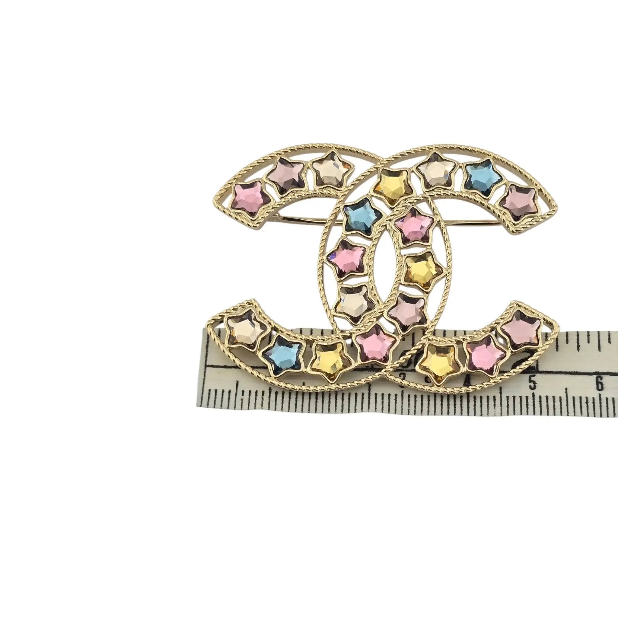 Chanel CC Multicoloured Star Crystal Brooch 2025 CHANEL