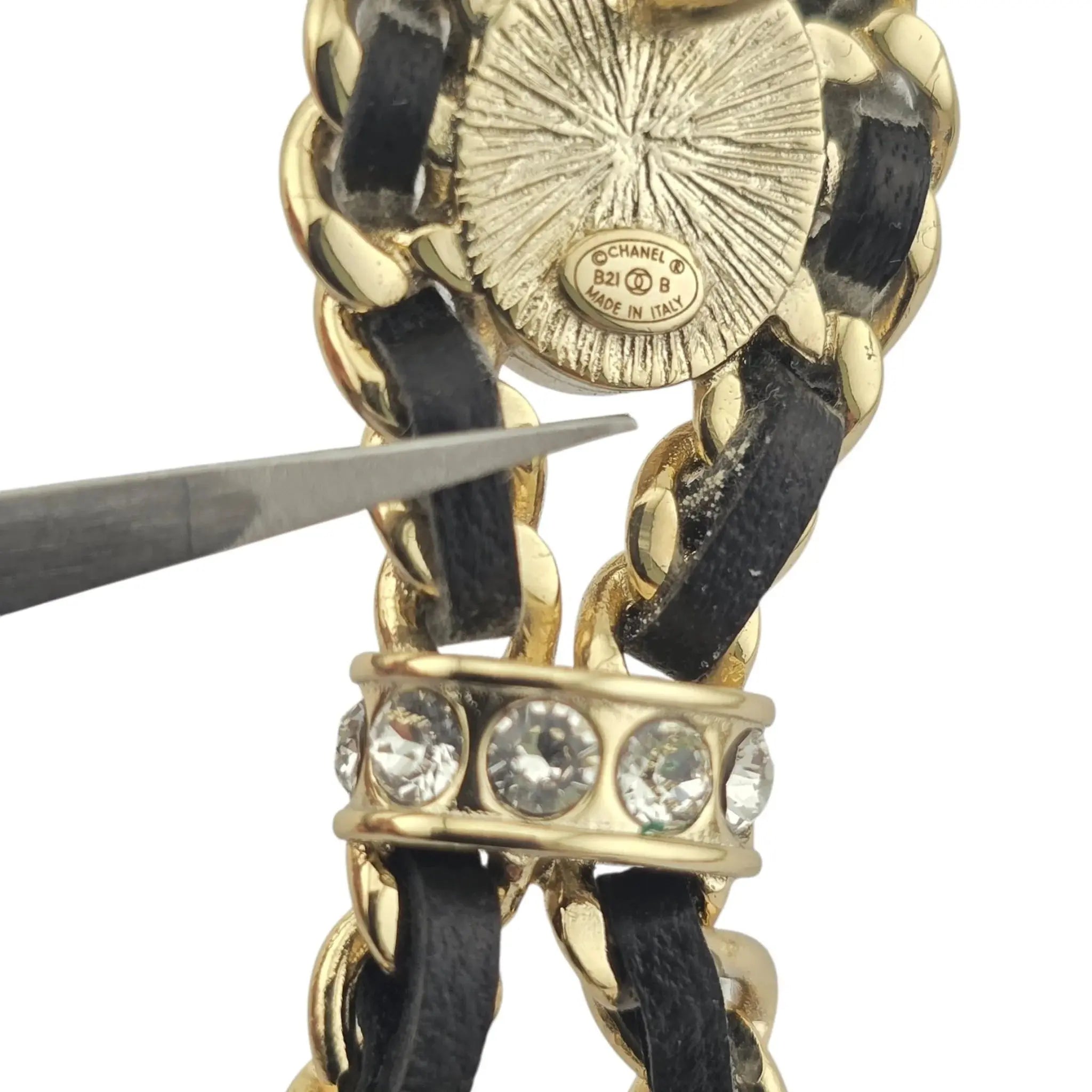 Chanel CC Black Leather Drop Earrings 2021 CHANEL