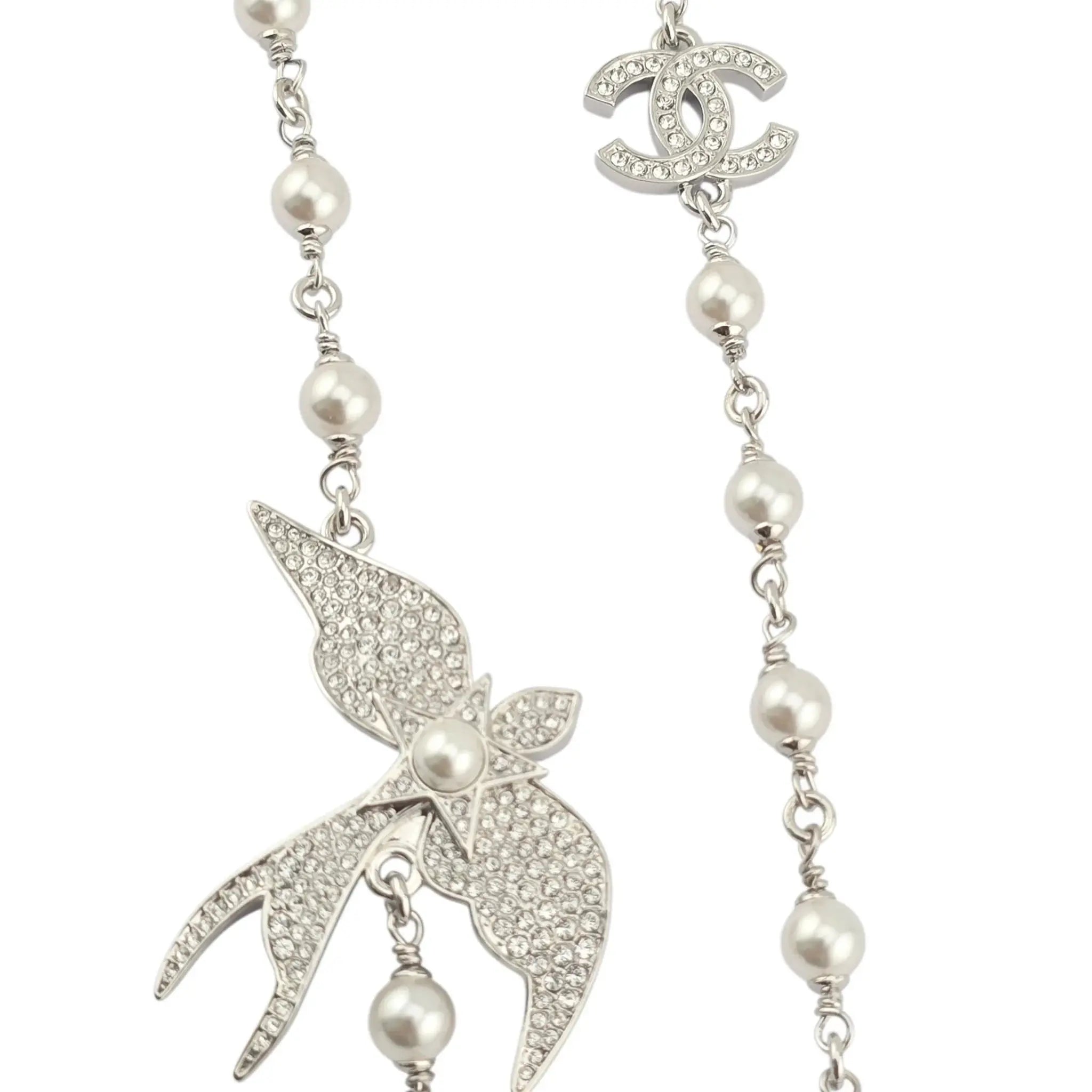 Chanel CC Silver Bird Long Necklace SS25 CHANEL