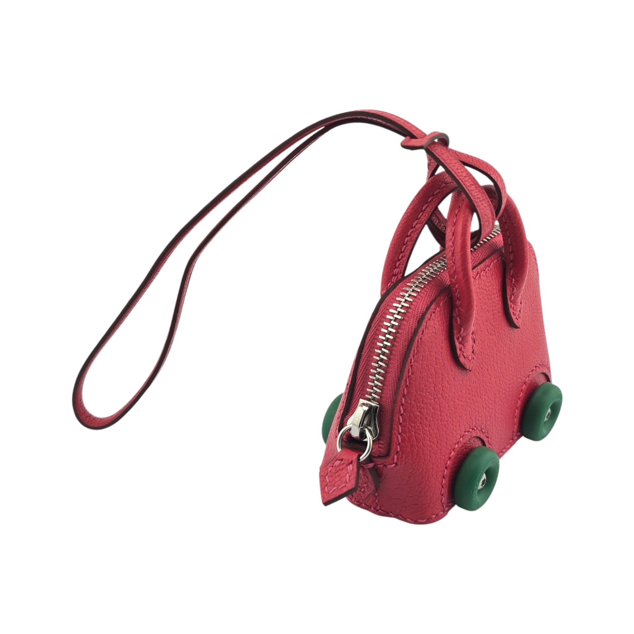 Hermes Bolide On Wheels Bag Charm Rose Extreme HERMES