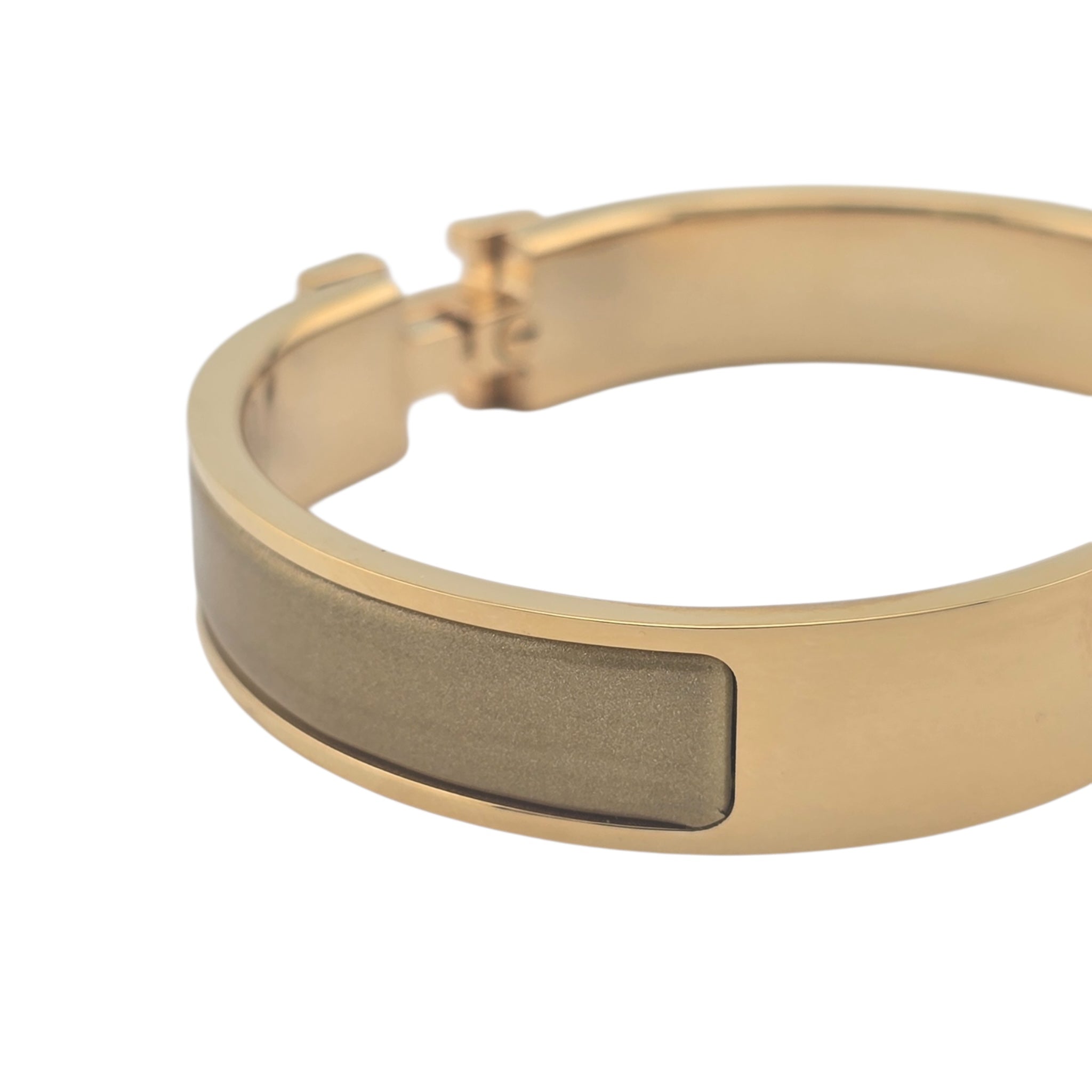 Hermes Clic H Bracelet Glitter Gold GM