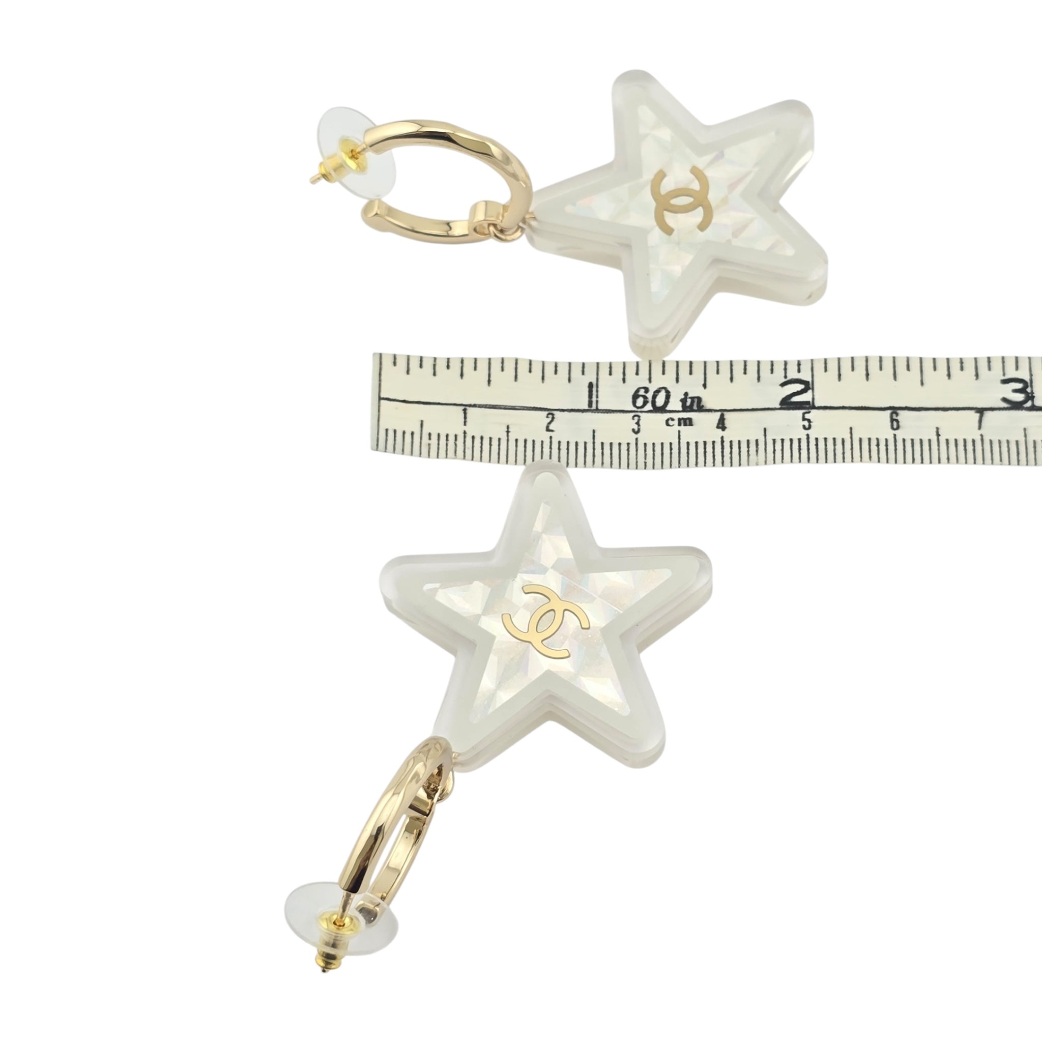 Chanel CC Resin Star Earrings 2024