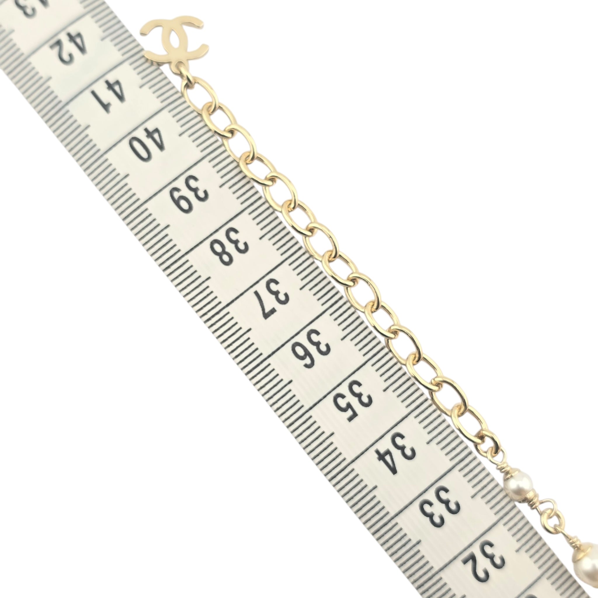 Chanel CC Gold Faux Pearl Necklace 2022 CHANEL