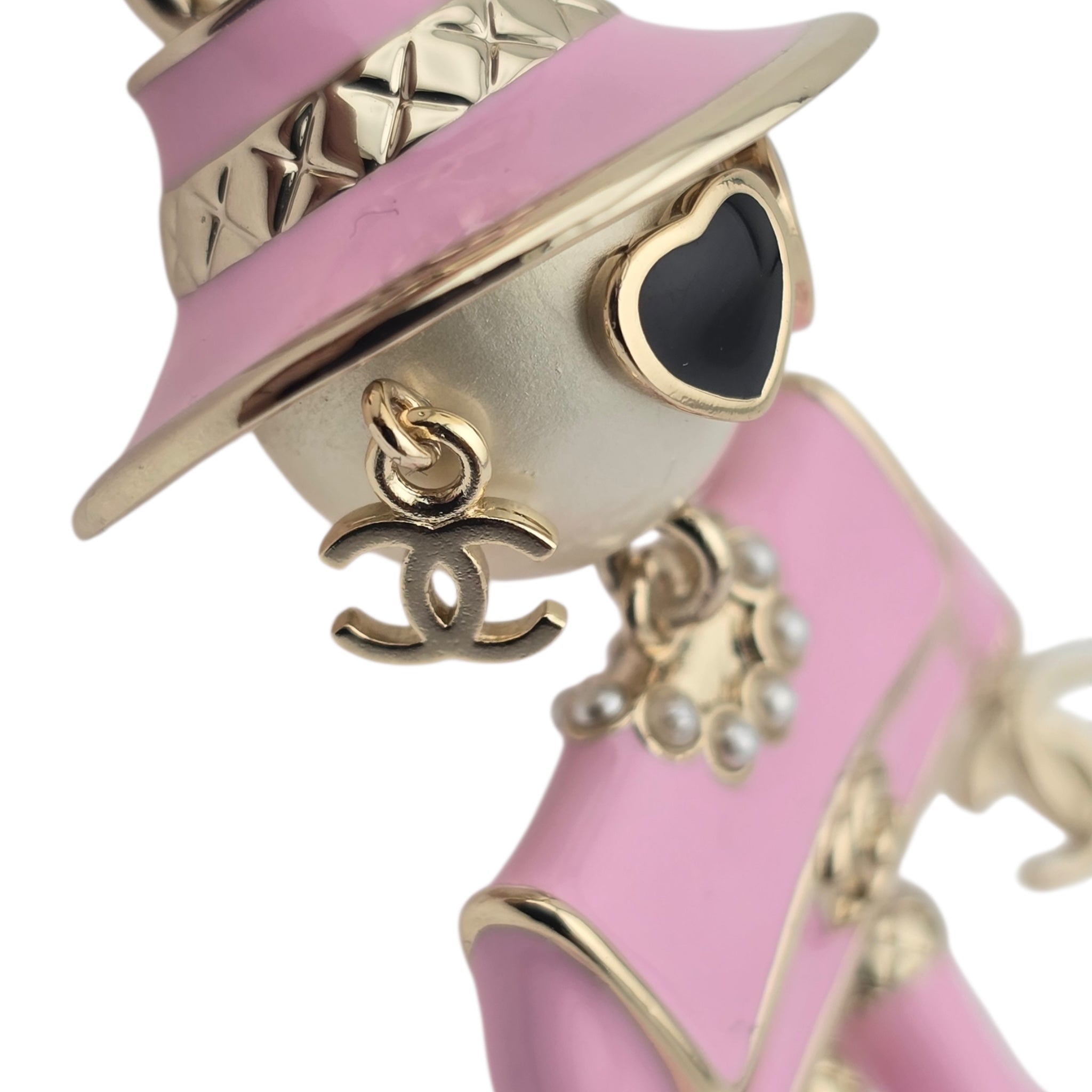 Chanel CC Robot Gabrielle Doll Pink Key Ring Bag Charm 25B CHANEL