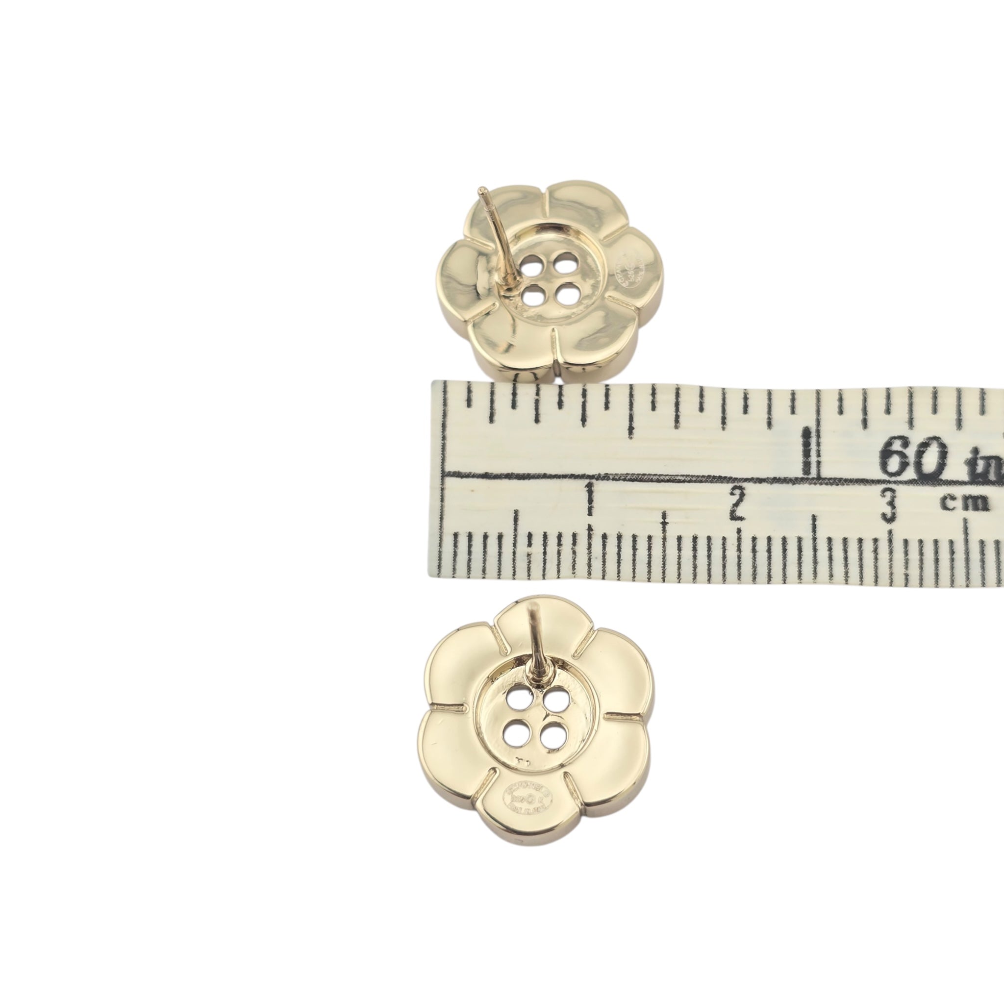 Chanel Logo Button Gold Earrings 2025 CHANEL