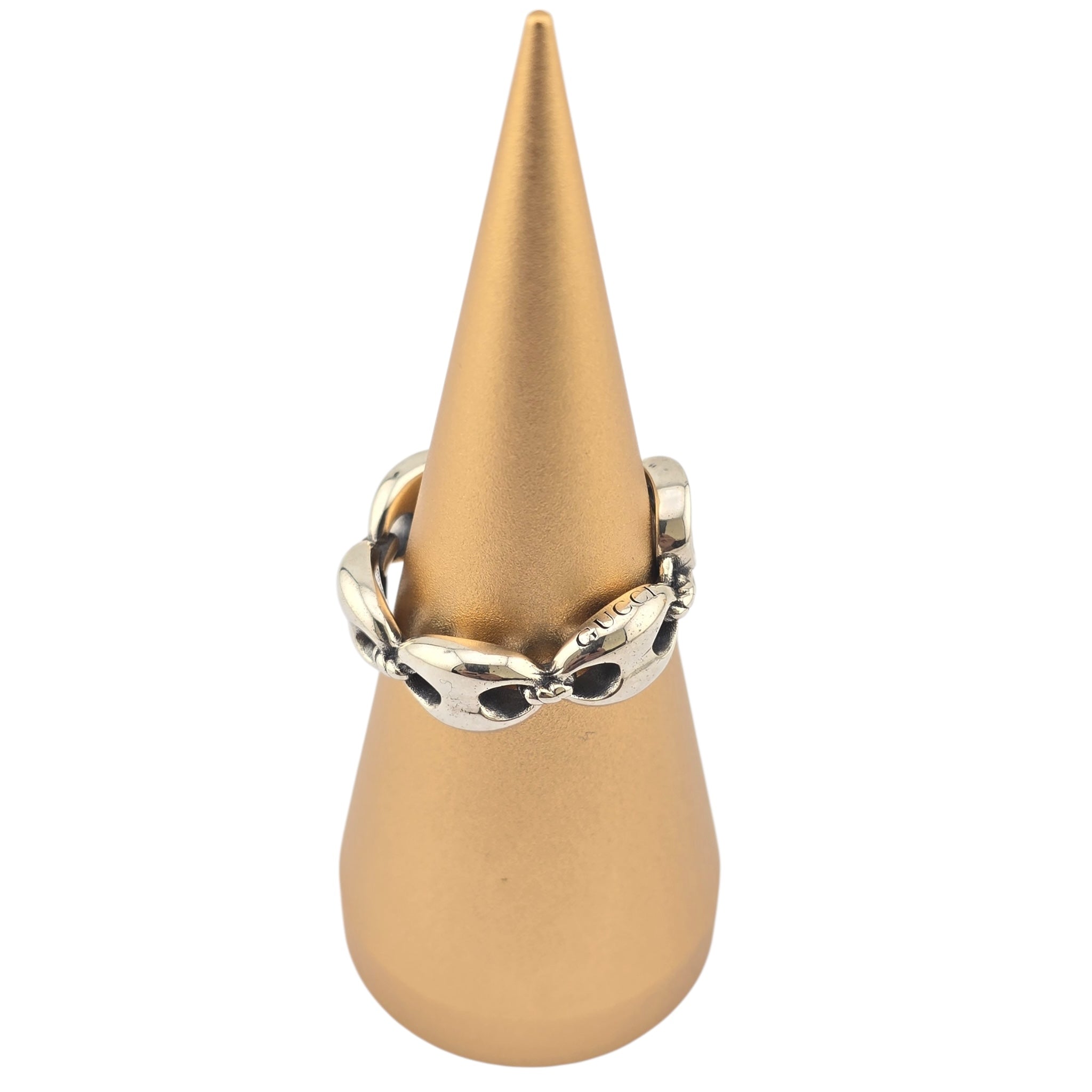 GUCCI GG Anchor Sterling Silver Ring GUCCI