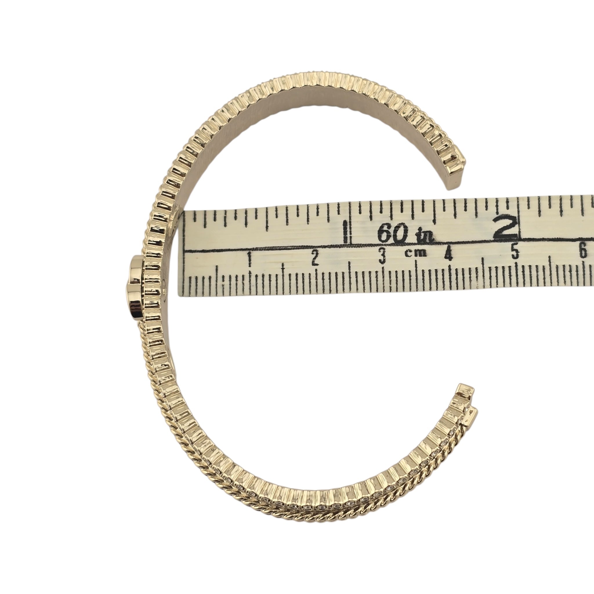 Chanel CC Crystal Gold Cuff Bracelet 2024 CHANEL