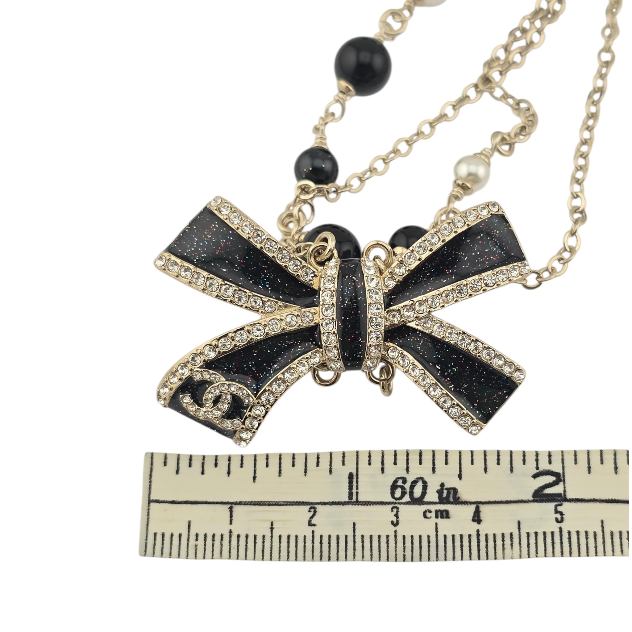 Chanel CC Gold Black Bow Necklace 2025 CHANEL