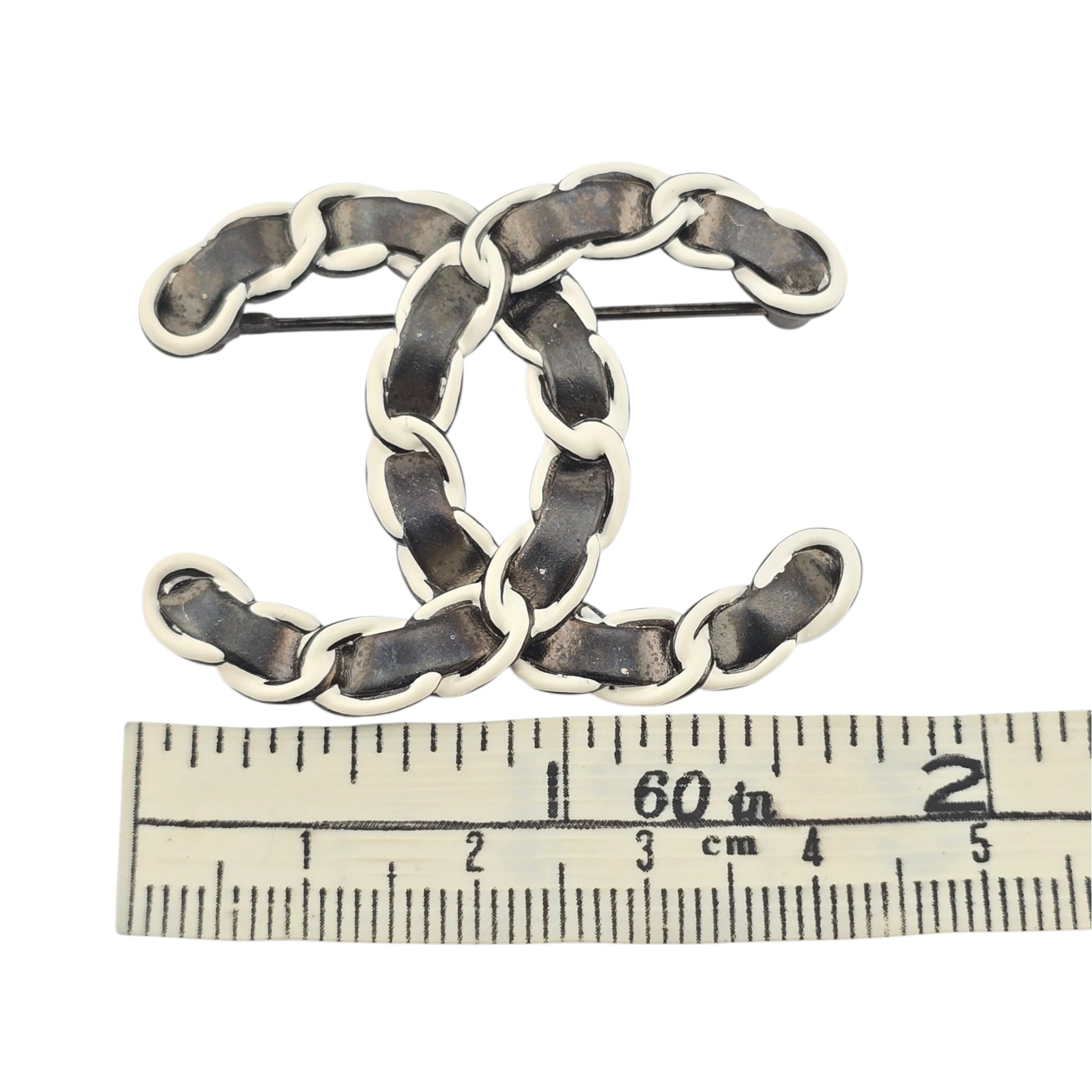 Chanel Metallic Lambskin Chain CC Brooch 2022 CHANEL