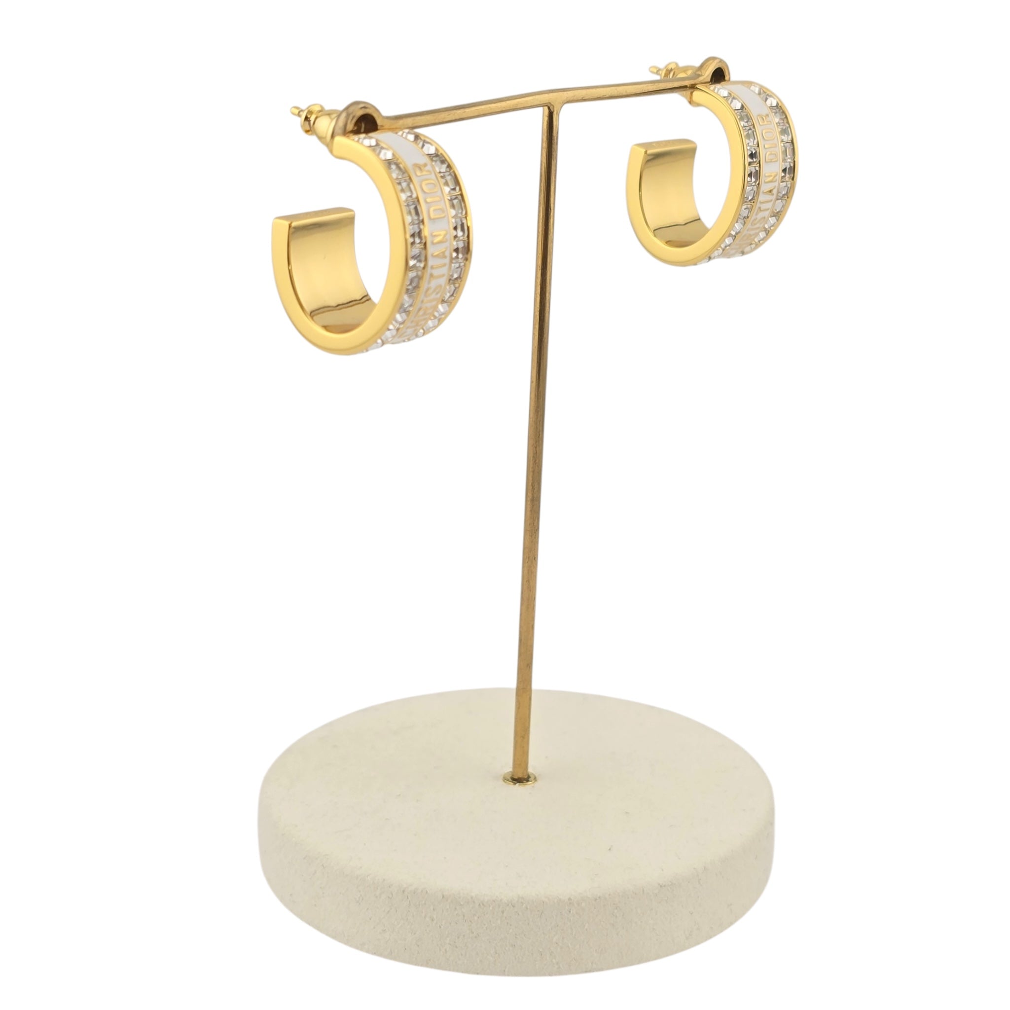 Christian Dior Night Code White Enamel Earrings DIOR