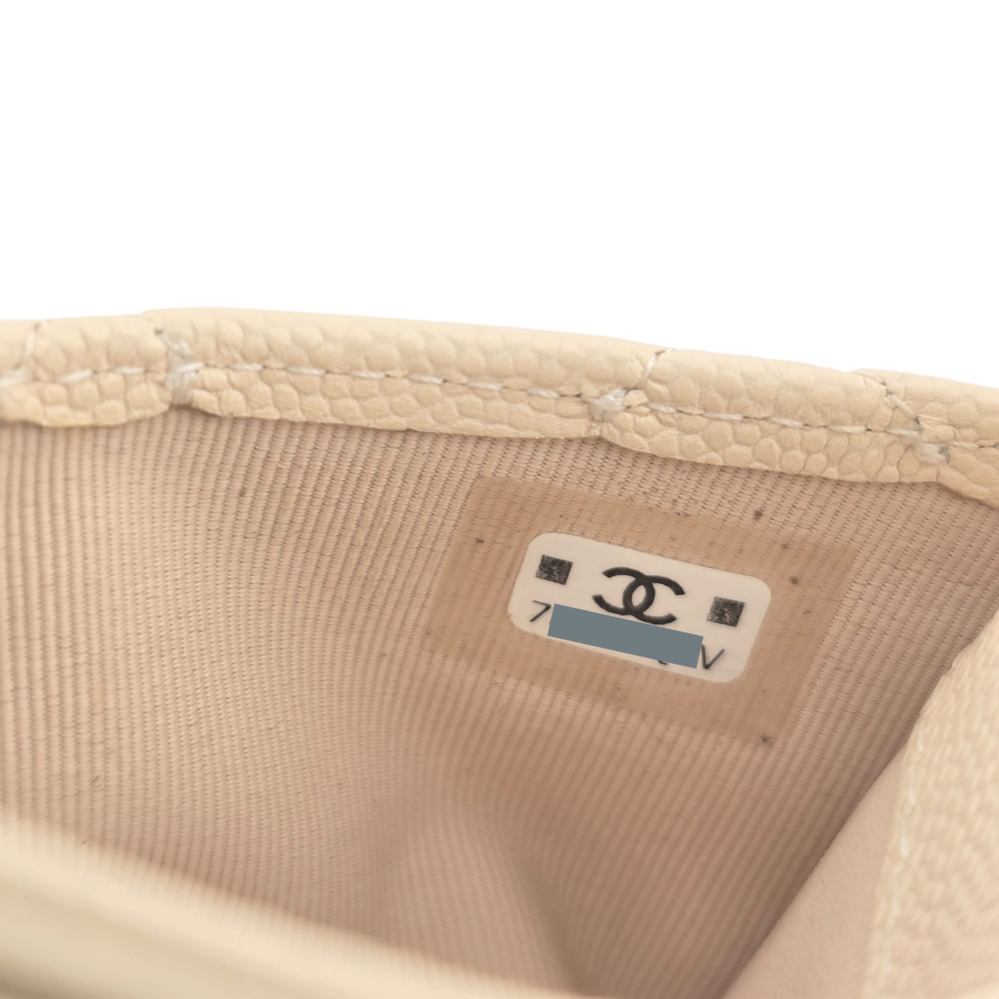 Chanel CC Caviar Beige Classic Cardholder CHANEL