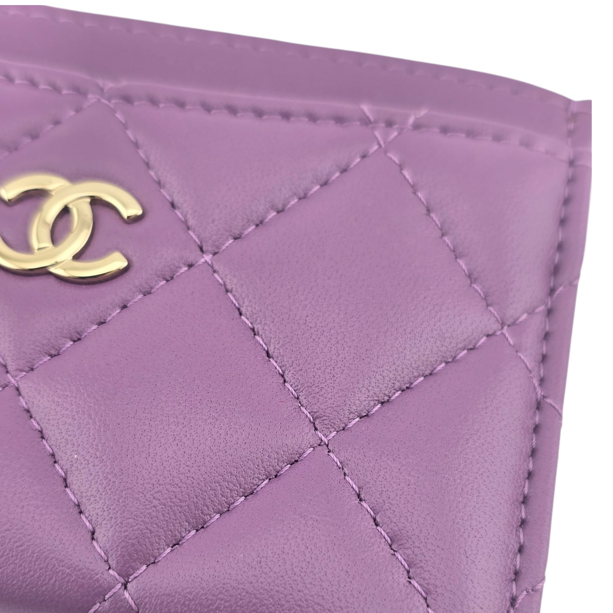 Chanel CC Lambskin Purple Classic Cardholder CHANEL