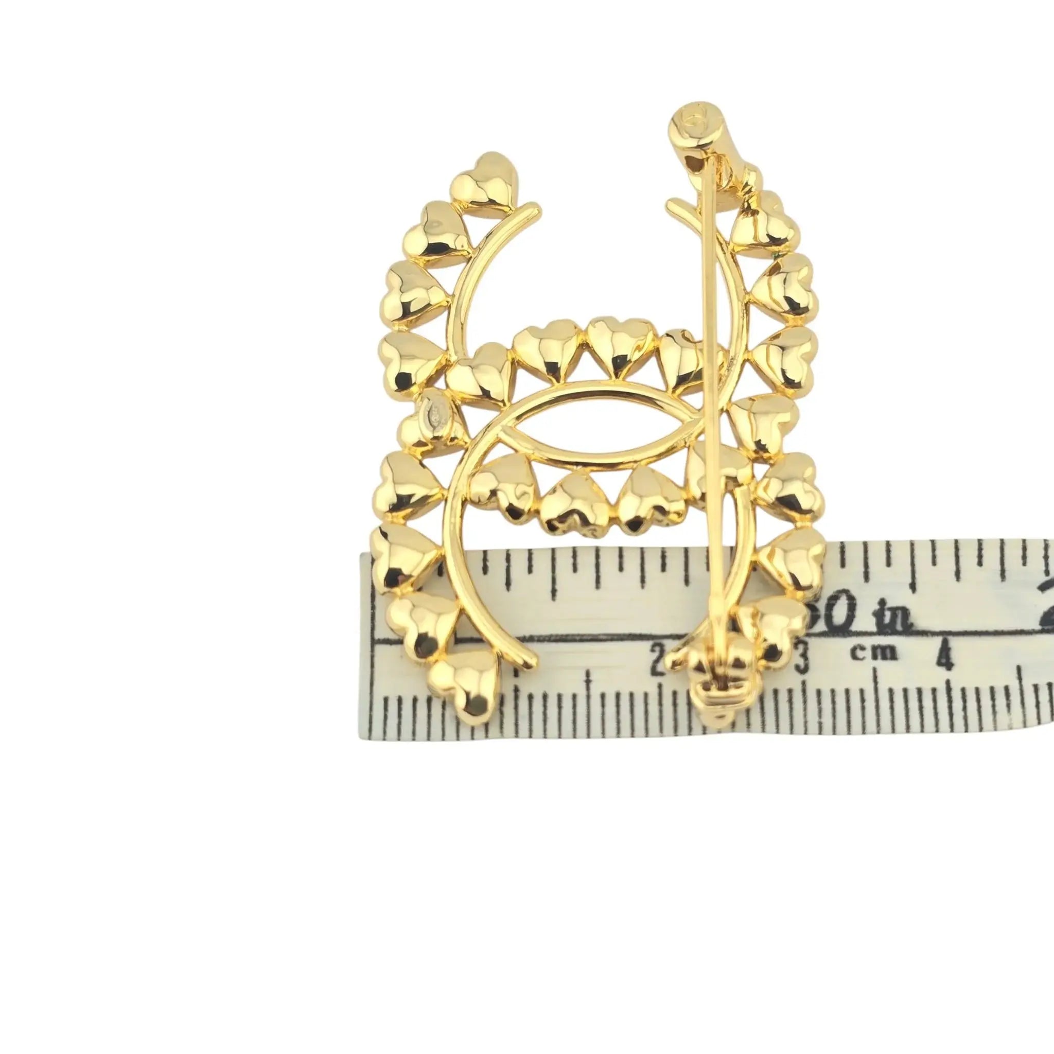 Chanel CC Metal Gold Hearts Brooch 2023 CHANEL