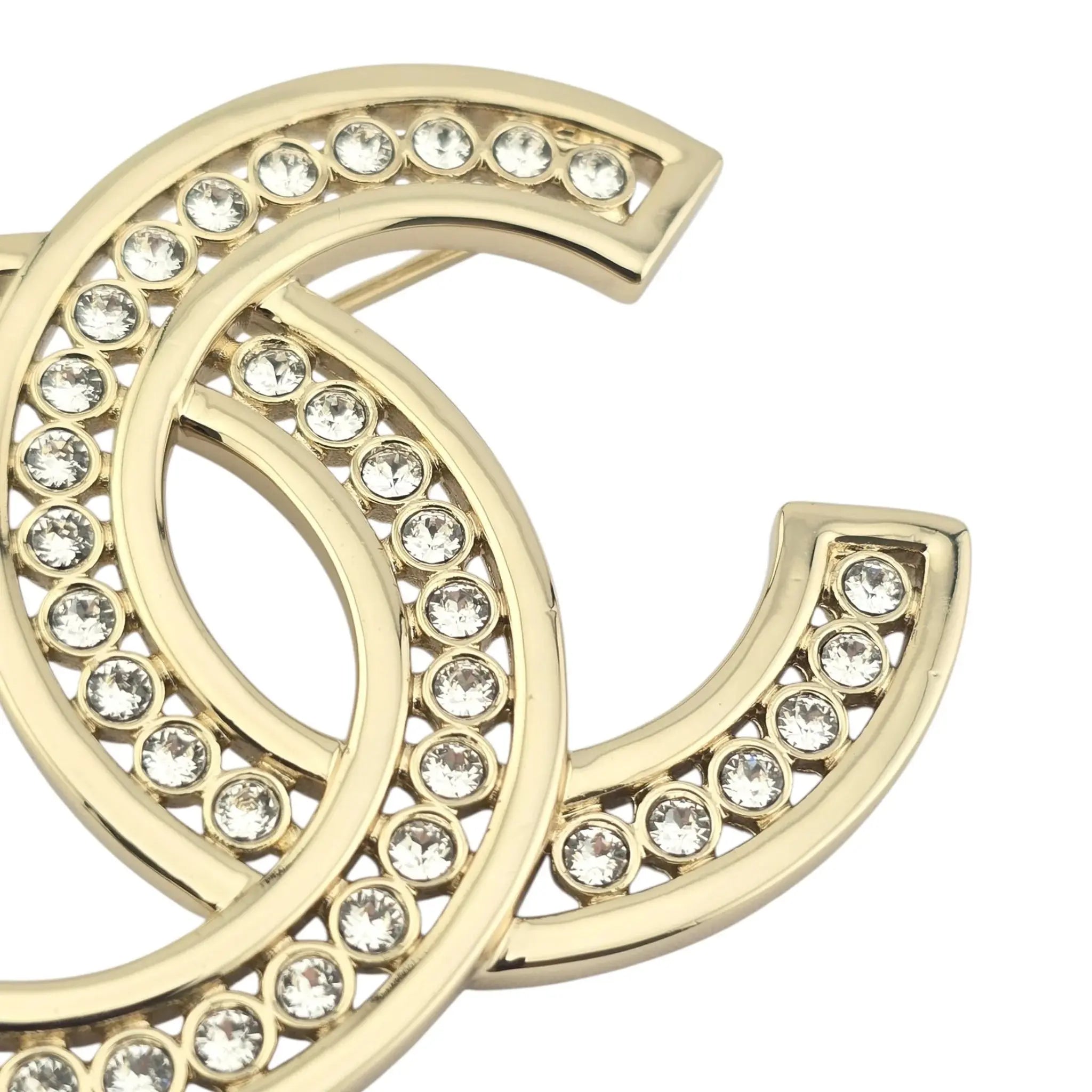 Chanel CC Gold Crystal Brooch B23 CHANEL