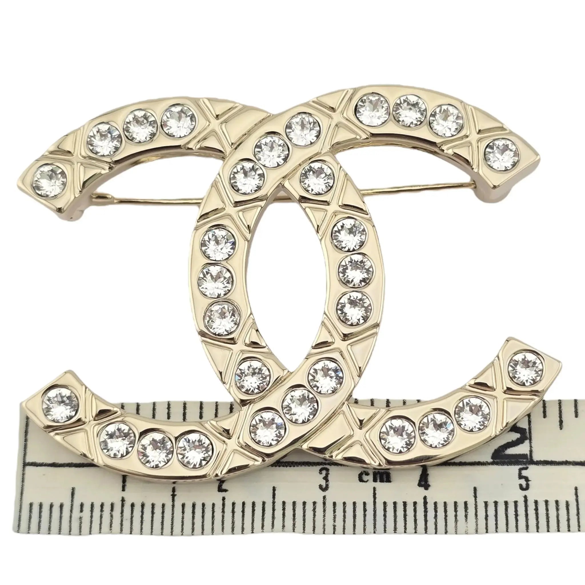 Chanel CC Gold Crystal Brooch B25 CHANEL