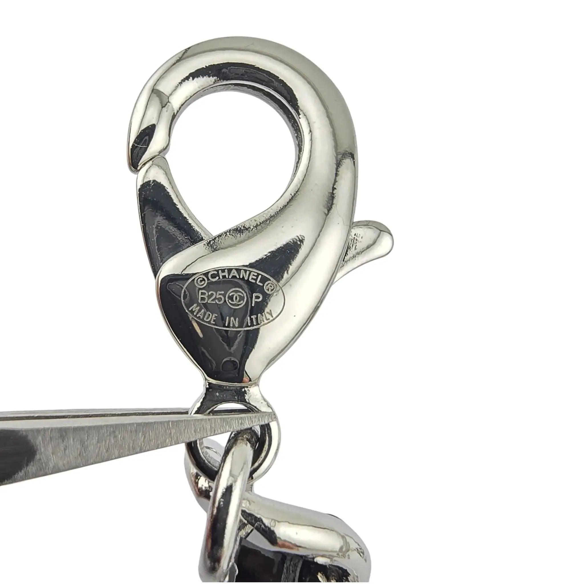 Chanel CC Black Silver Lambskin Necklace 2025 CHANEL