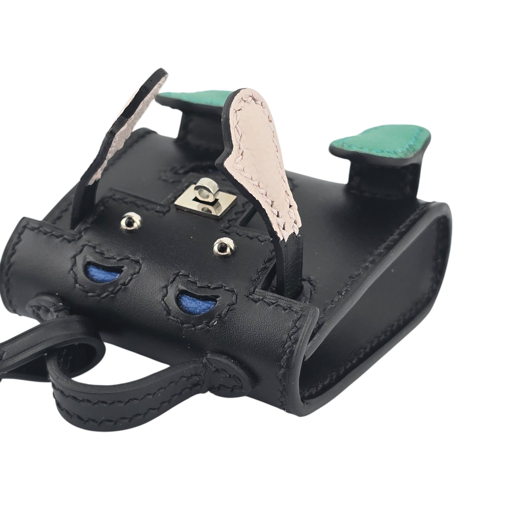 Hermes Quelle Idole Kelly Doll Bag Charm Noir Black