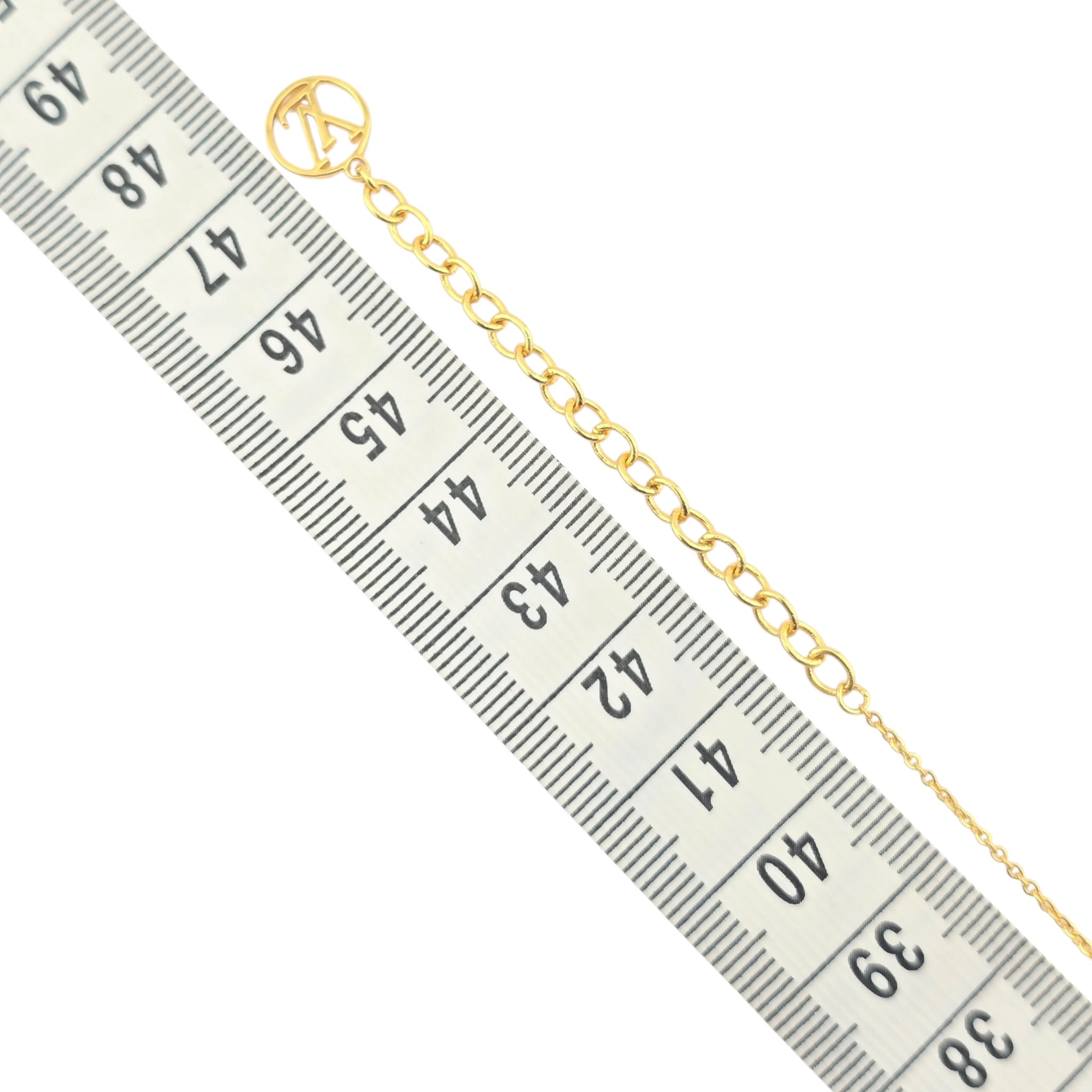 Louis Vuitton LV Nanogram Name Tag Necklace Gold