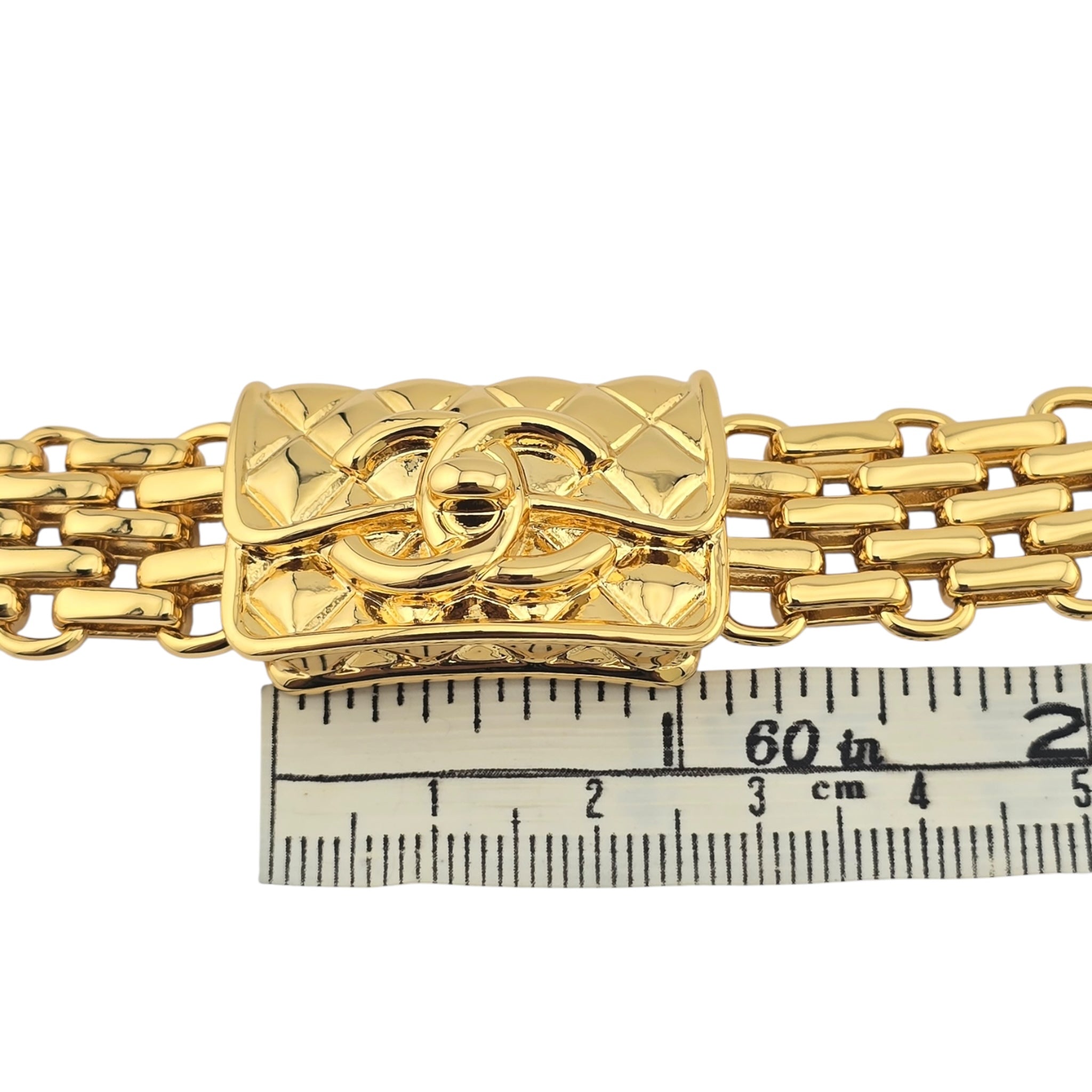 Chanel Metal CC Chain Flap Bag Bracelet Gold B23