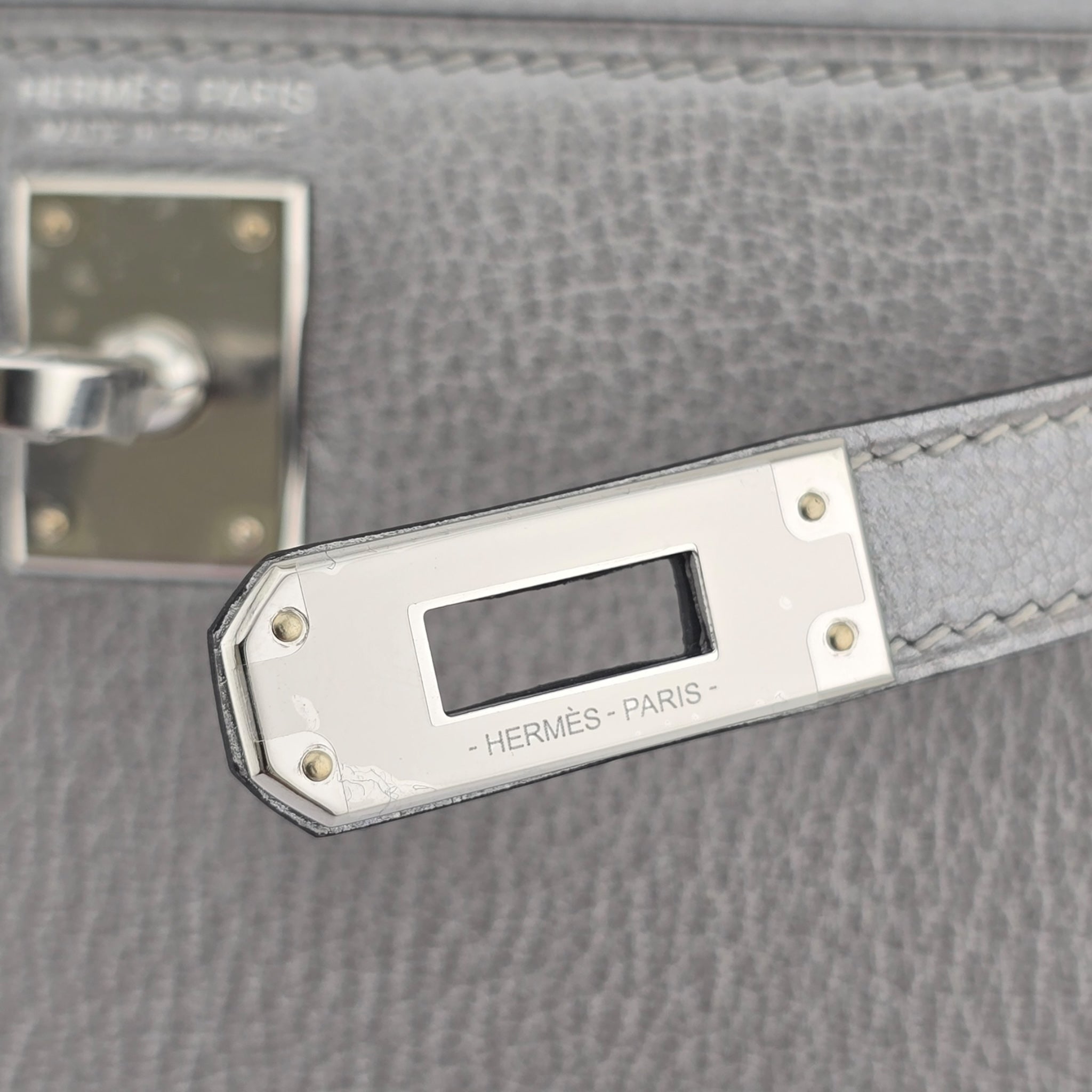 Hermes Mini Kelly II Gris Argente Chevre Chamkilight Palladium Hardware HERMES
