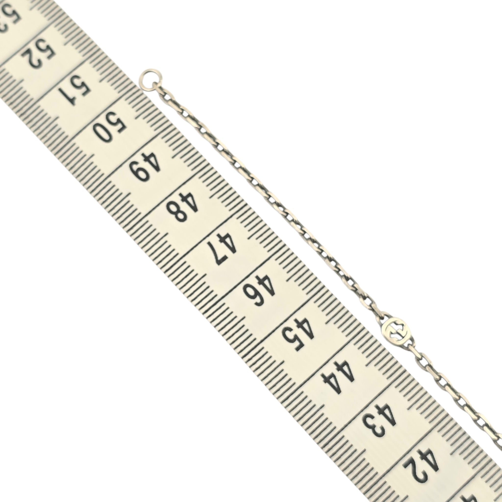 GUCCI Interlocking G Red Heart Silver Necklace GUCCI