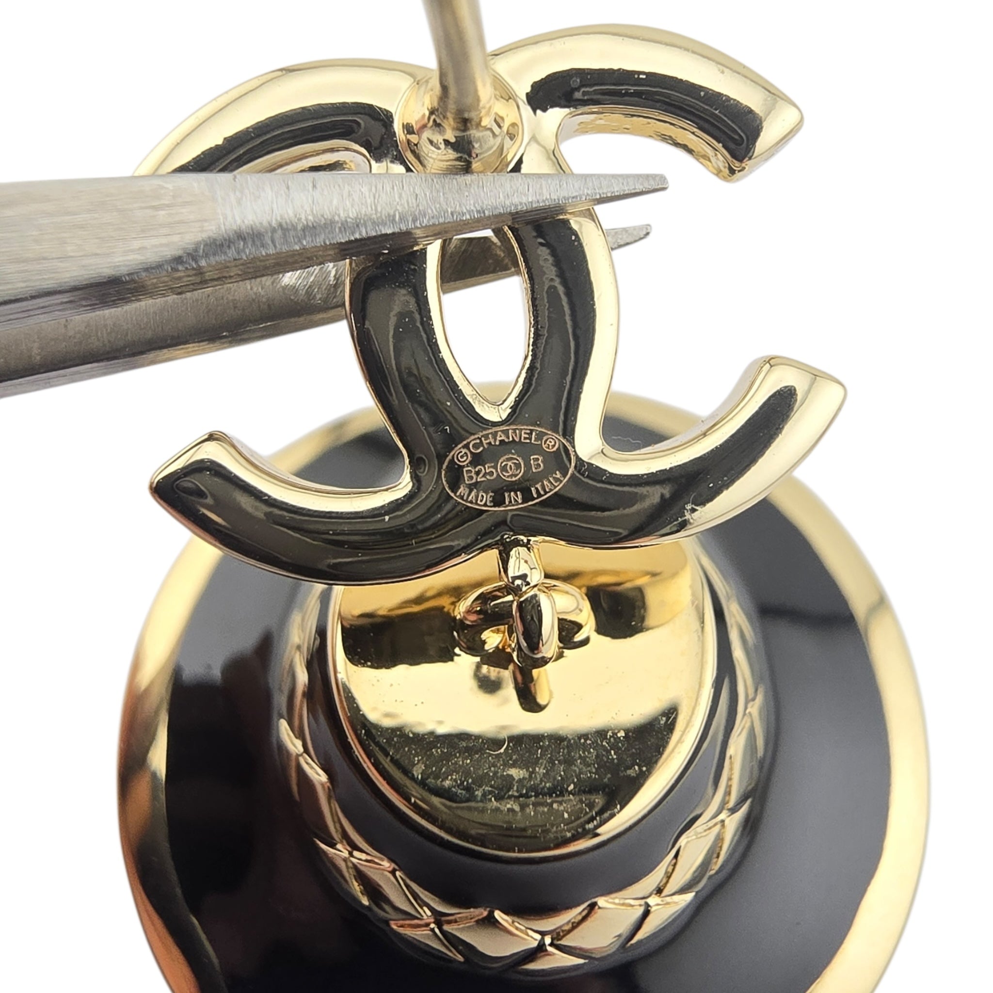 Chanel CC Robot Gabrielle Doll Black Earrings 25B CHANEL