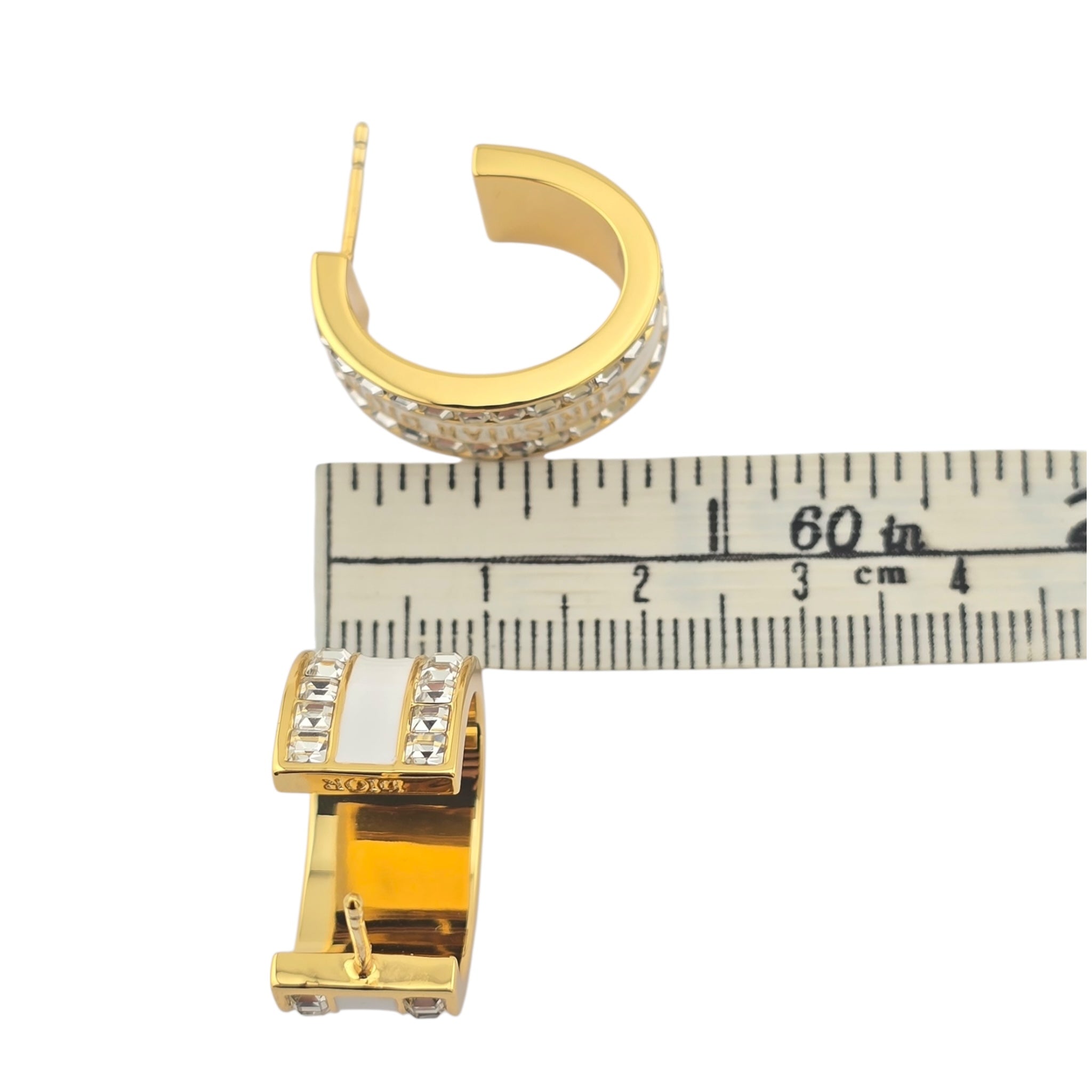 Christian Dior Night Code White Enamel Earrings DIOR