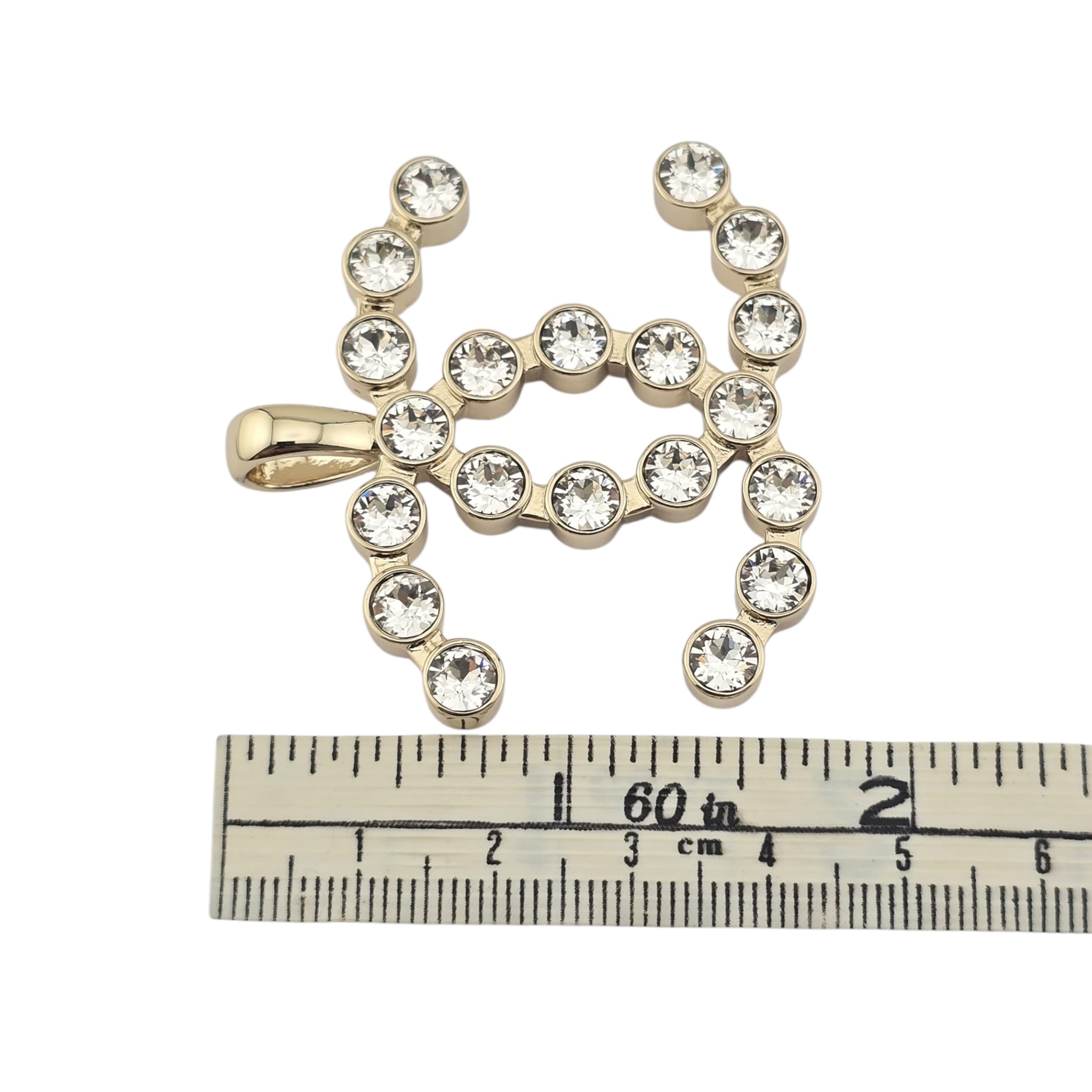 Chanel CC Crystal Pendant Gold Necklace 2023