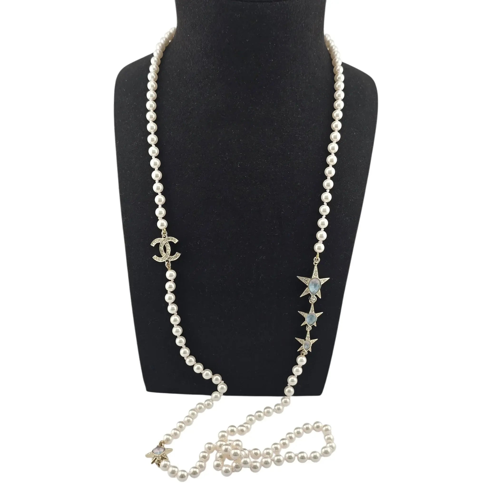 Chanel CC Long Faux Pearl Necklace 2023 CHANEL