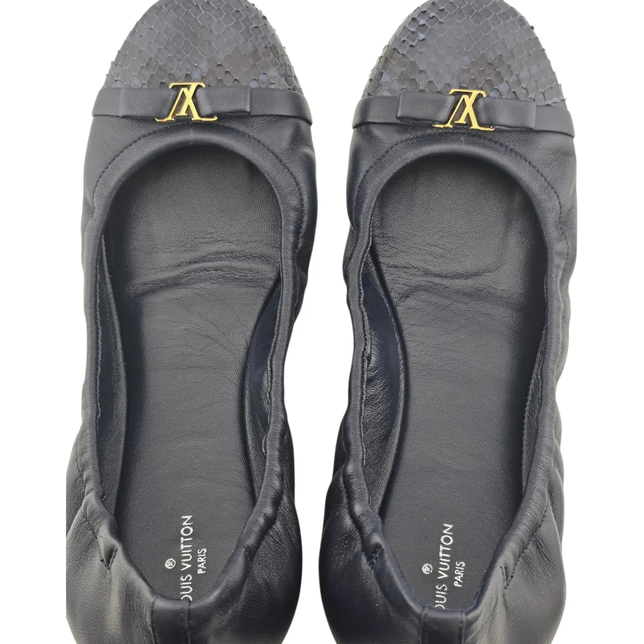 Louis Vuitton LV Flirty Navy Blue Python Ballet Flats 39 LOUIS VUITTON
