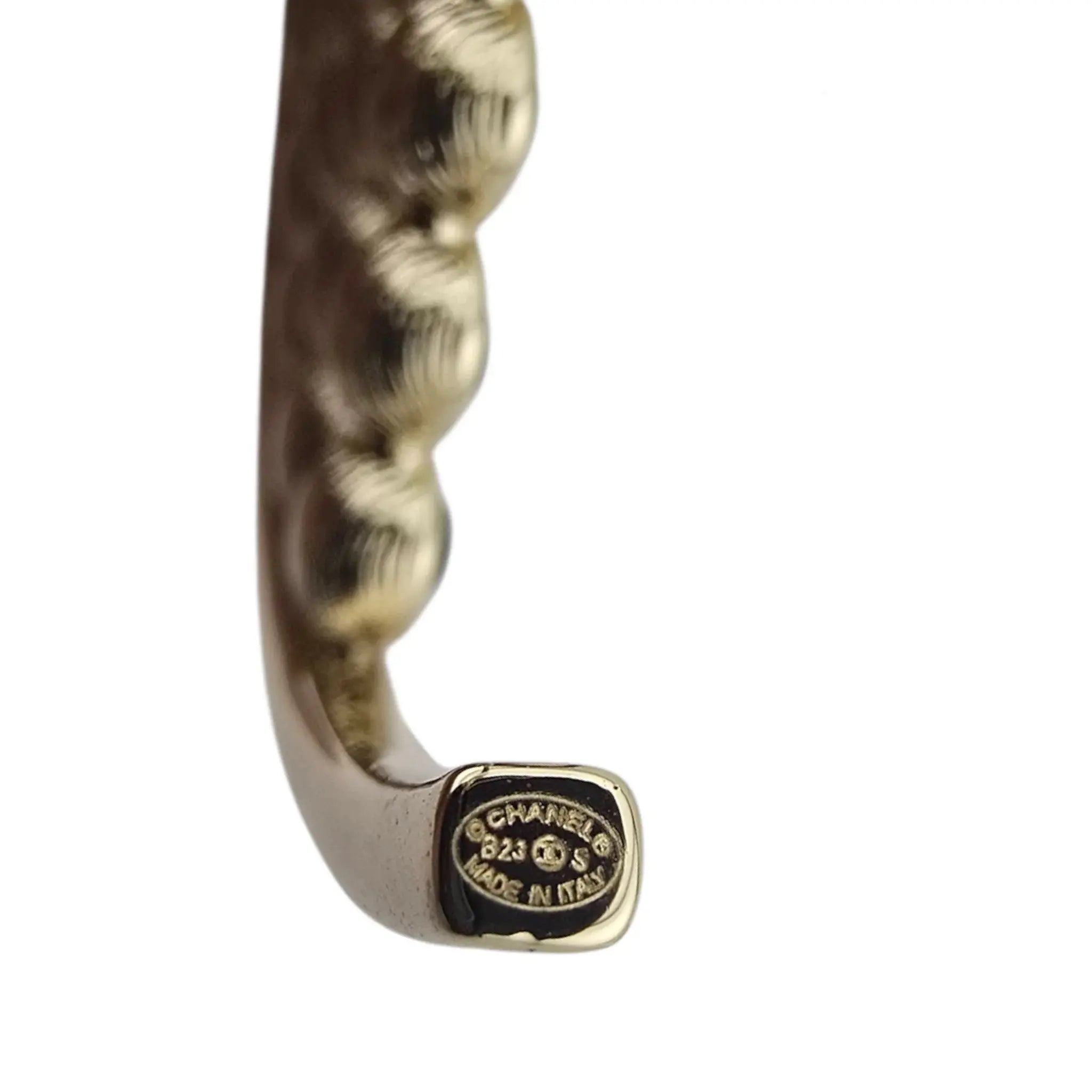 Chanel CC Black Crystal Gold Hoop Earrings SS23 CHANEL