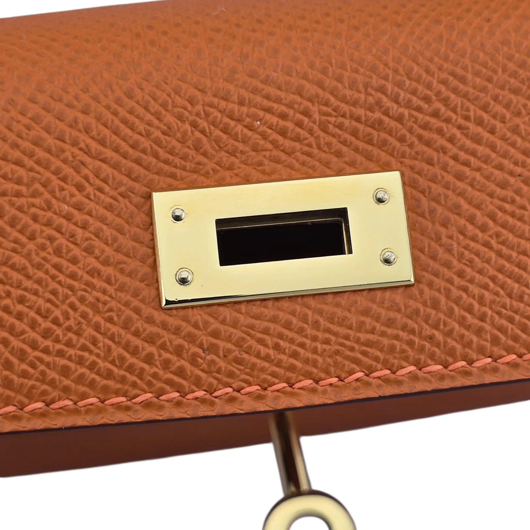 Hermes Mini Kelly II Epsom Orange Gold Hardware Bag HERMES