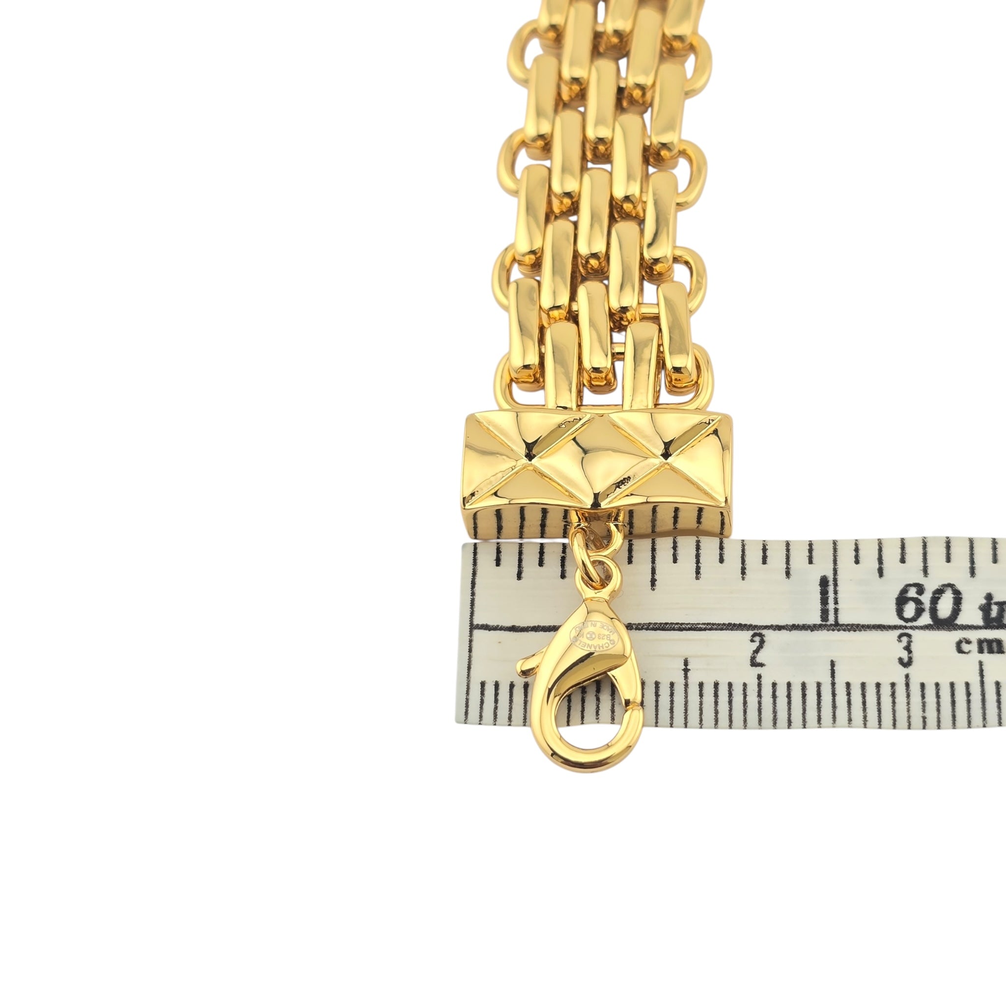 Chanel Metal CC Chain Flap Bag Bracelet Gold B23