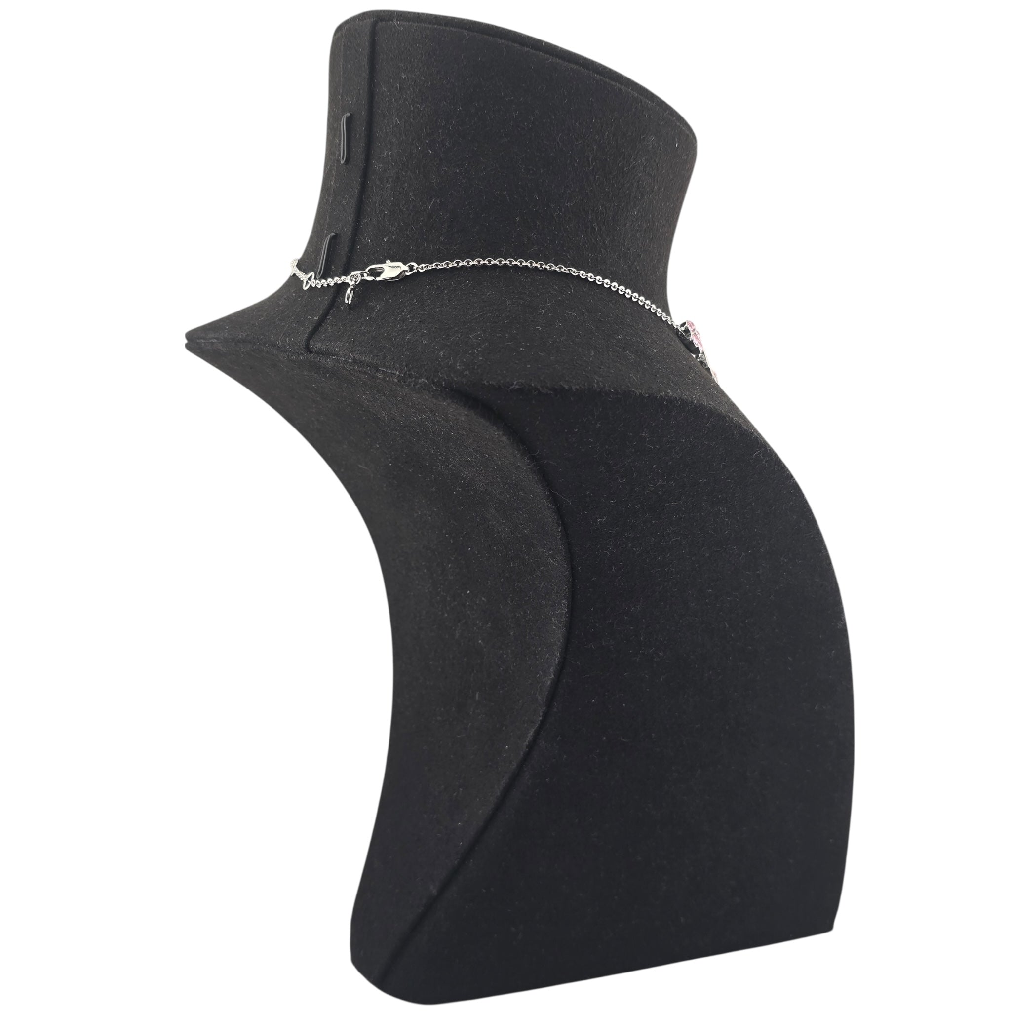 Christian Dior Crystal Flower Silver Pink Choker Necklace DIOR