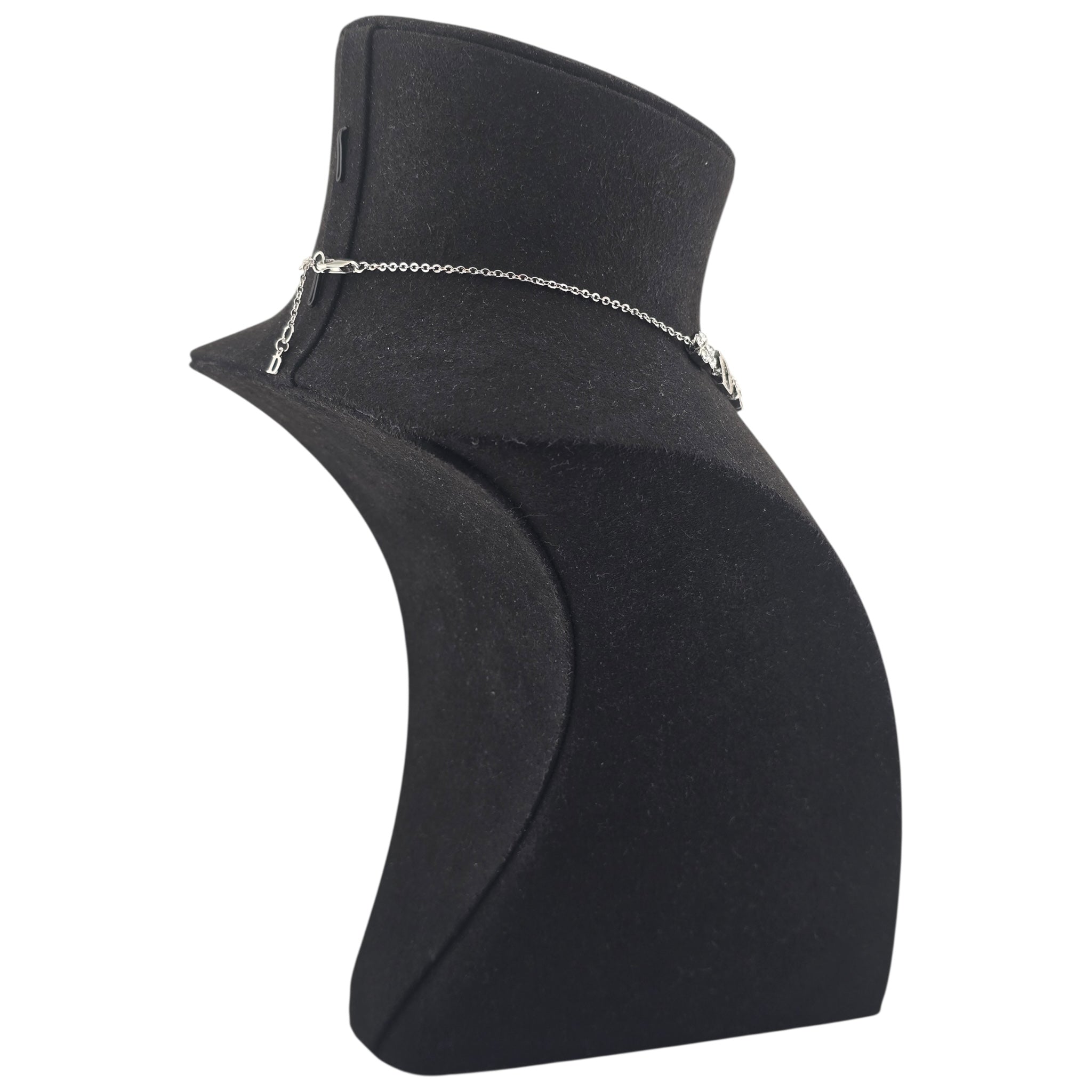 Christian Dior Crystal Flower Silver Choker Necklace DIOR