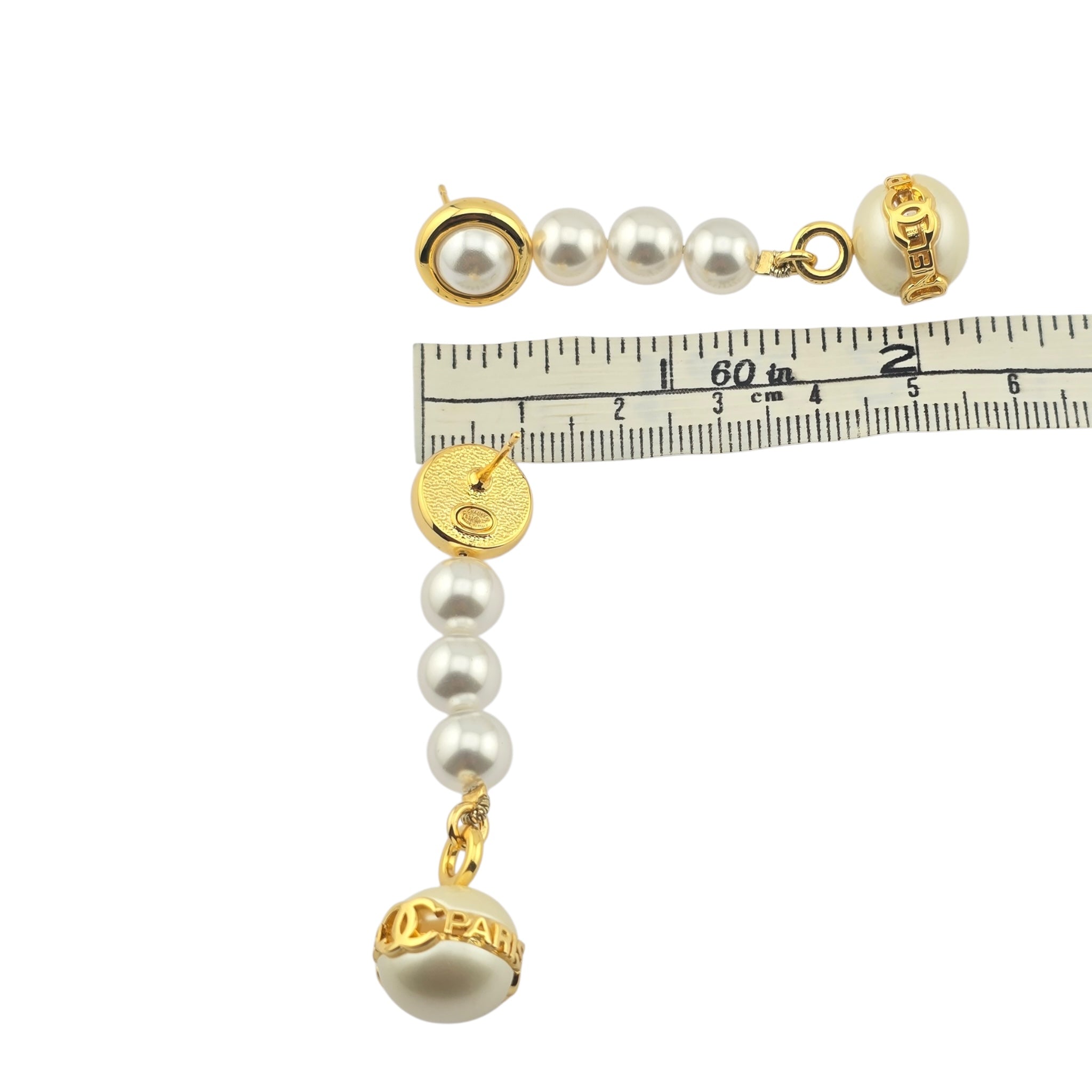 Chanel Gold Faux Pearl Dangle Earrings 2023 CHANEL