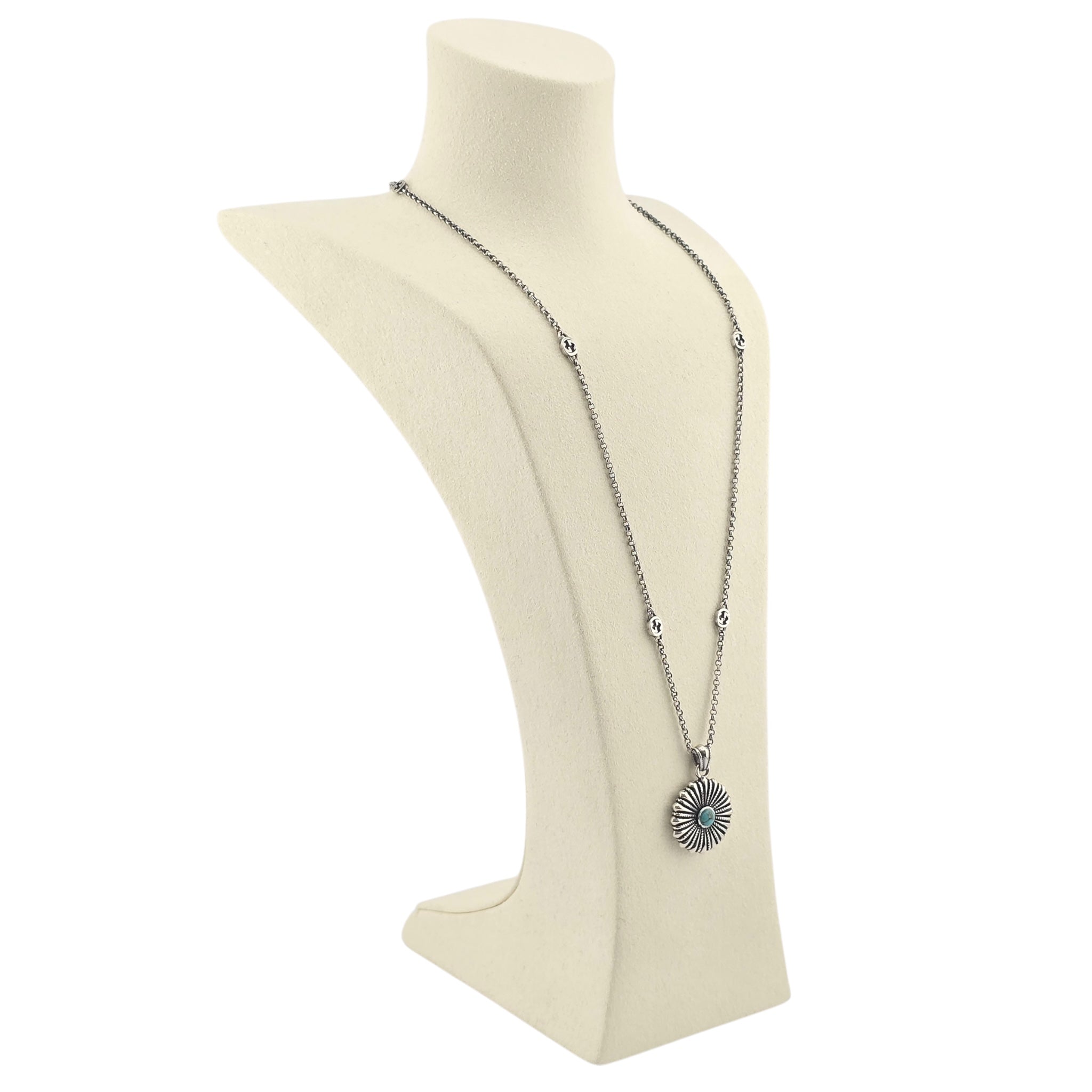 GUCCI Interlocking G Flower Sterling Silver Necklace GUCCI