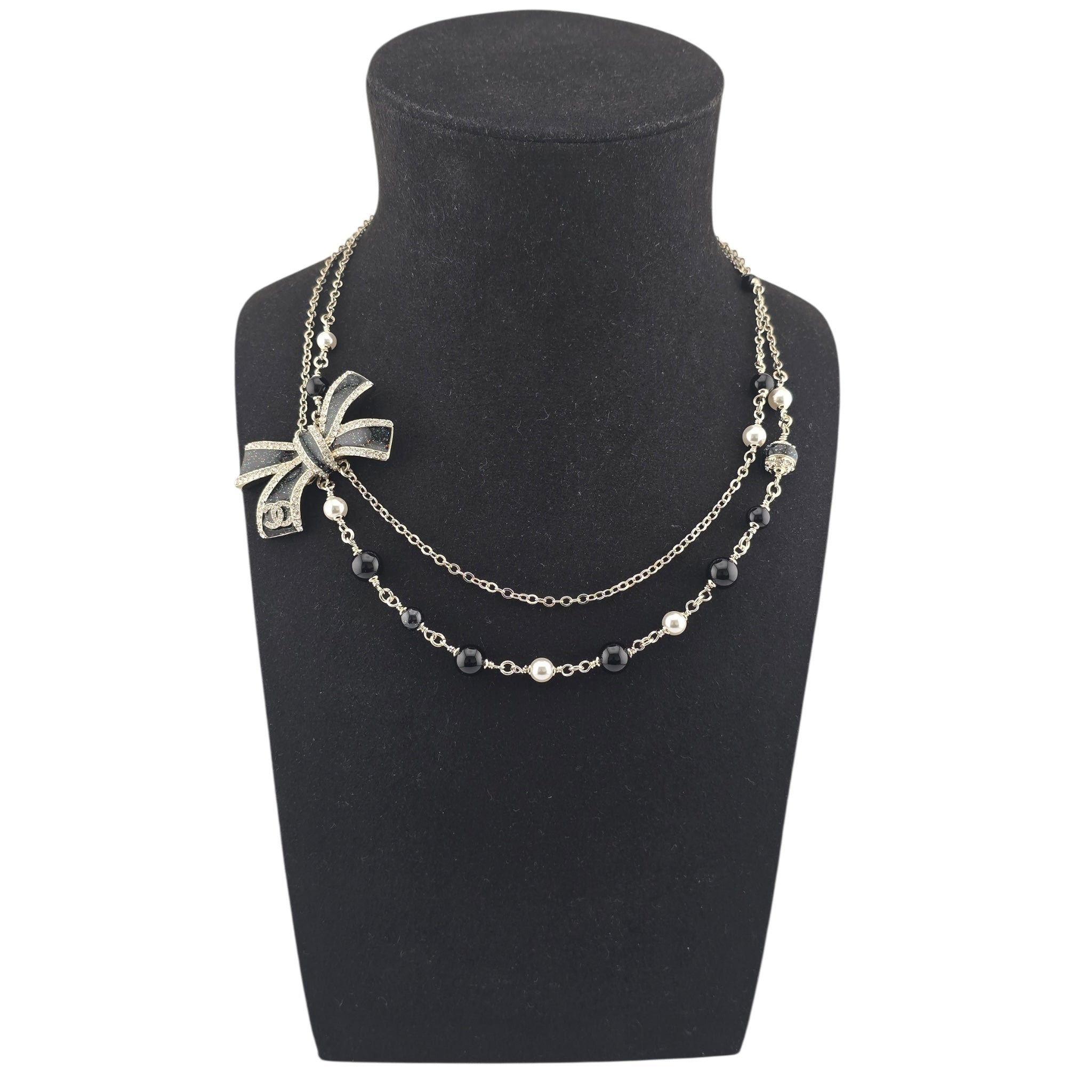 Chanel CC Gold Black Bow Necklace 2025 CHANEL